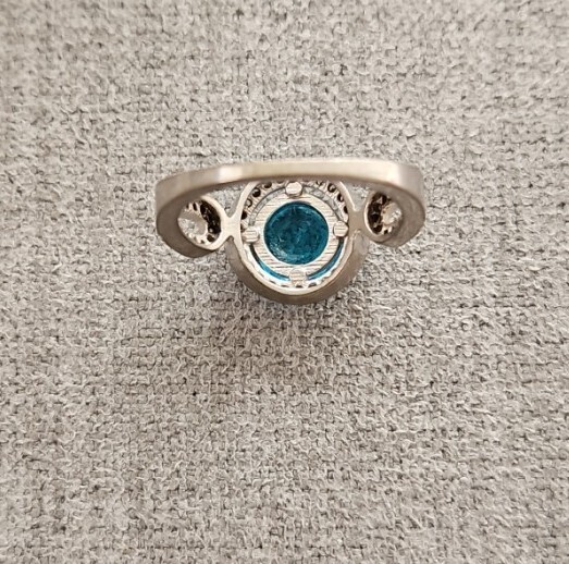 STERLING 925 BLUE ZIRCON? CZ? TOPAZ? HALO RING SIZE 7