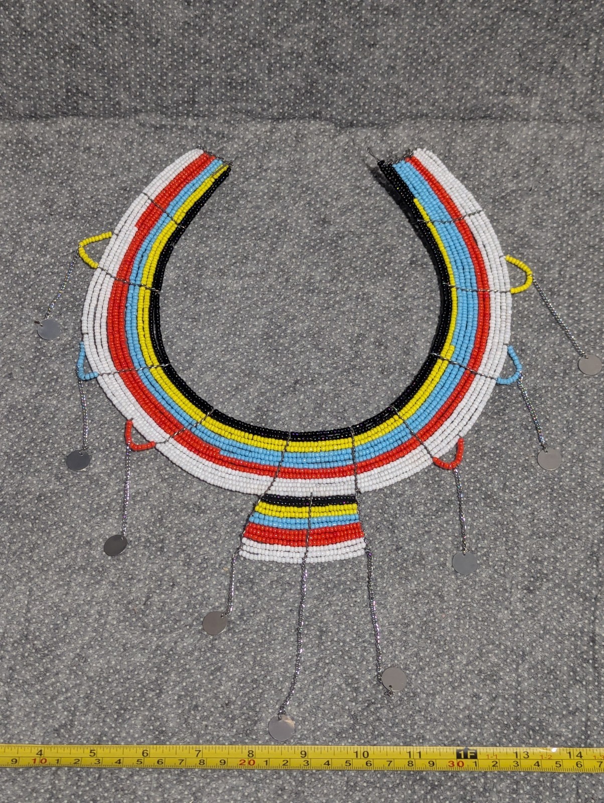 Maasai Masai African Tribal Glass Bead Kenya Handmade Wedding Collar Necklace
