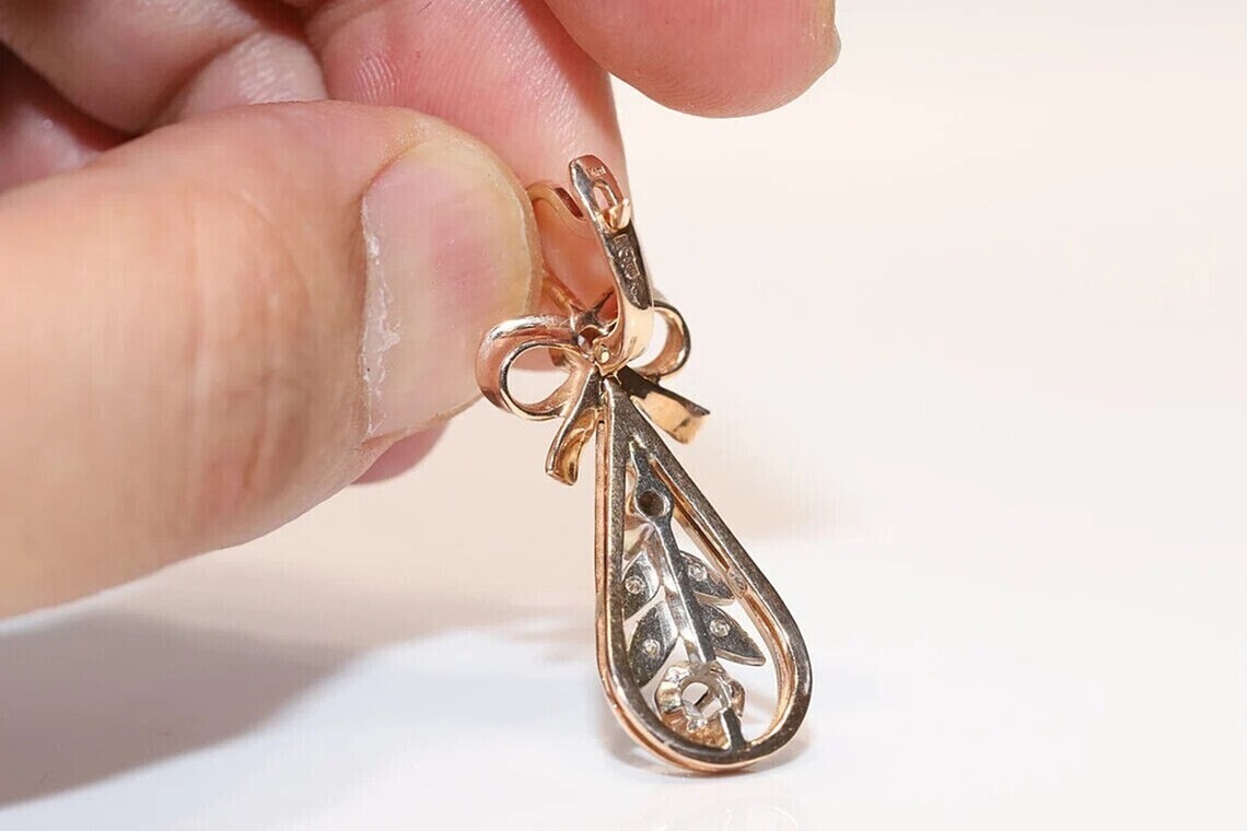 Vintage Lab-Created Diamond Floral & Leaf Inspire Wedding Gold Finish Earrings
