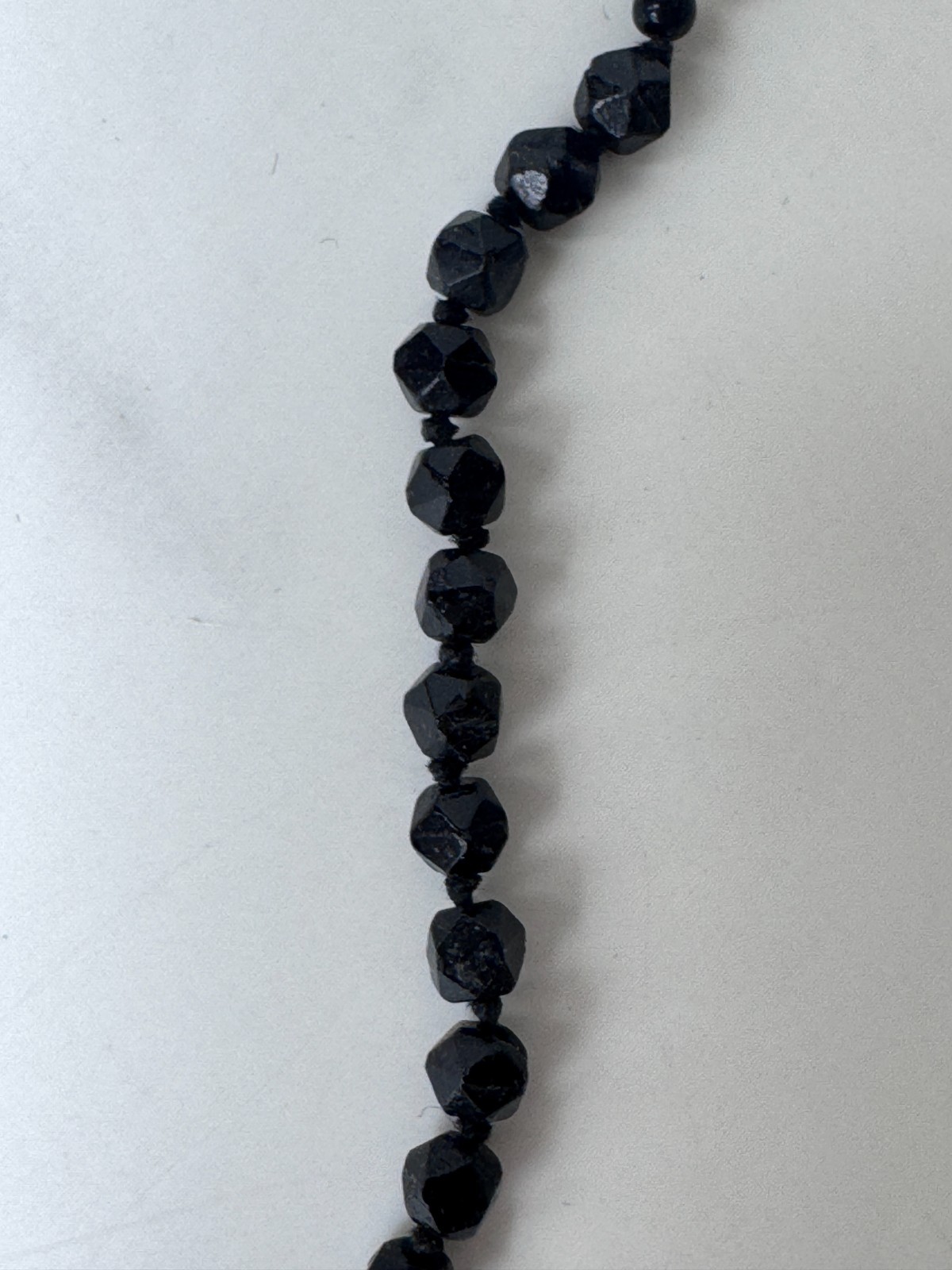 Antique Victorian Black Jet Mourning Fancy Bead ROPE Necklace, Repair NEEDED