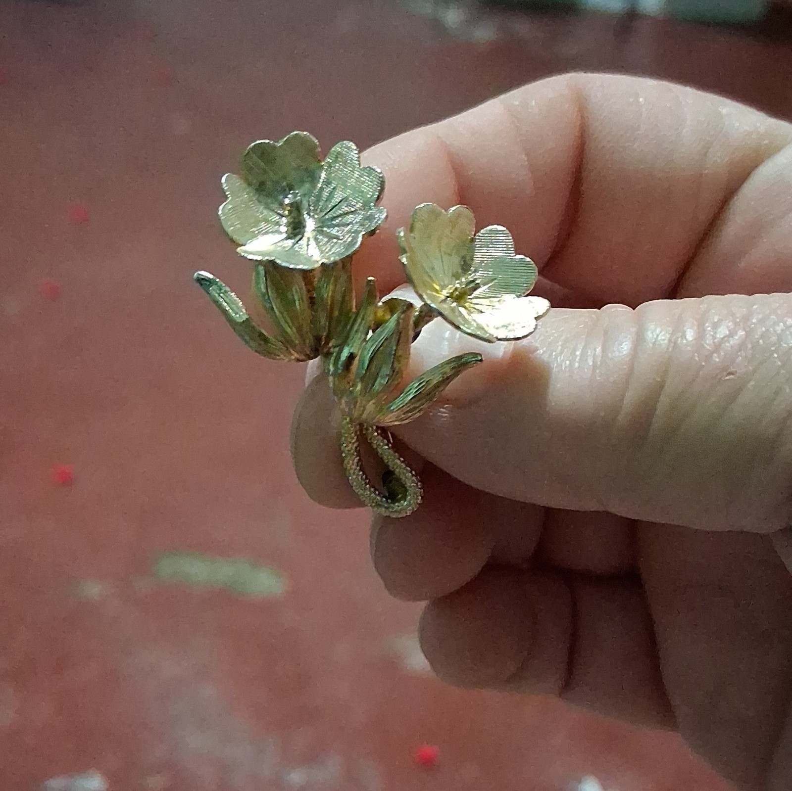 Harper sterling Signed Gold Flower Brooch Pin for Women, Flowers & Plants Theme
