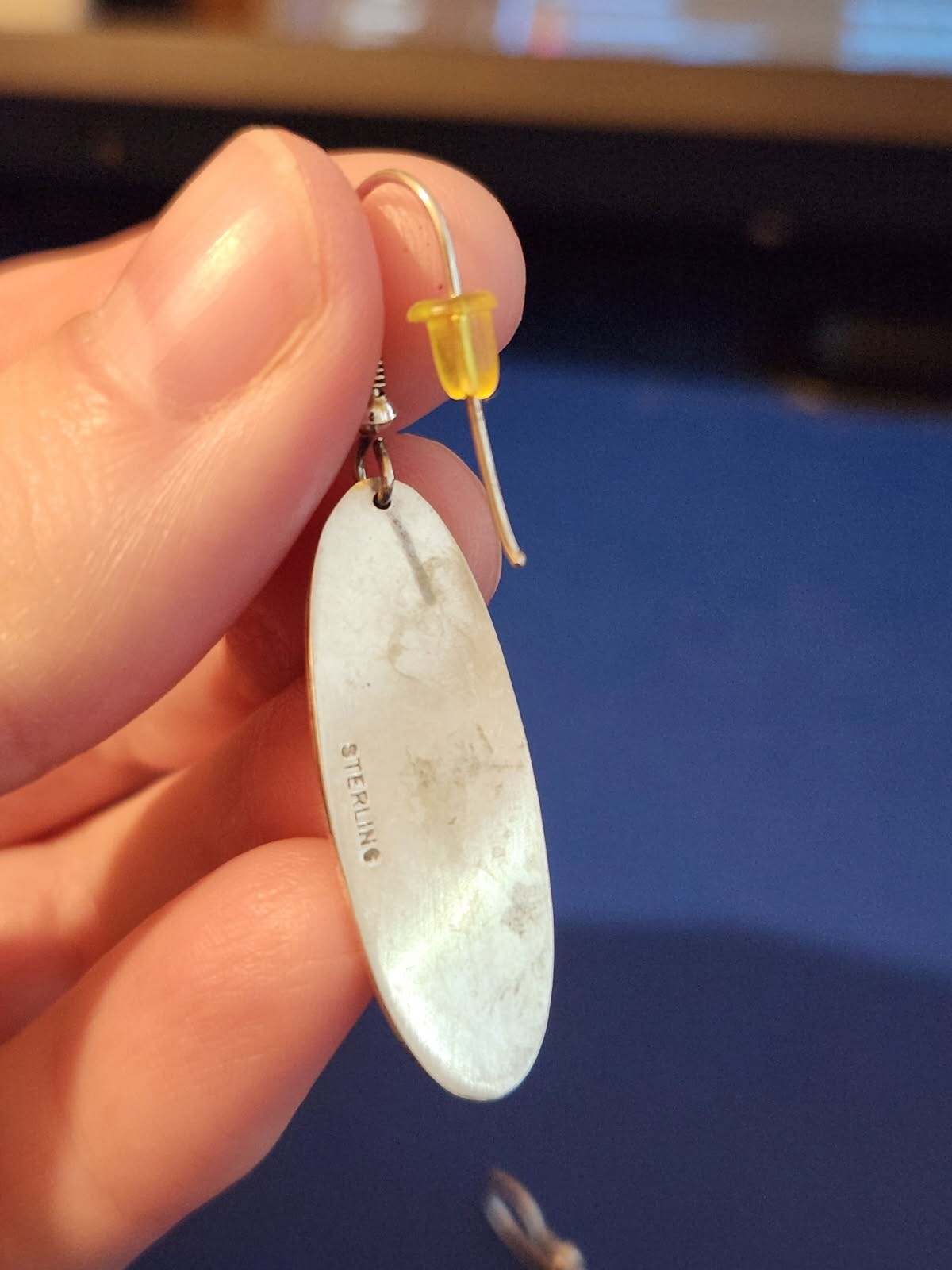 Sterling Silver Wave Design Dangle Earrings