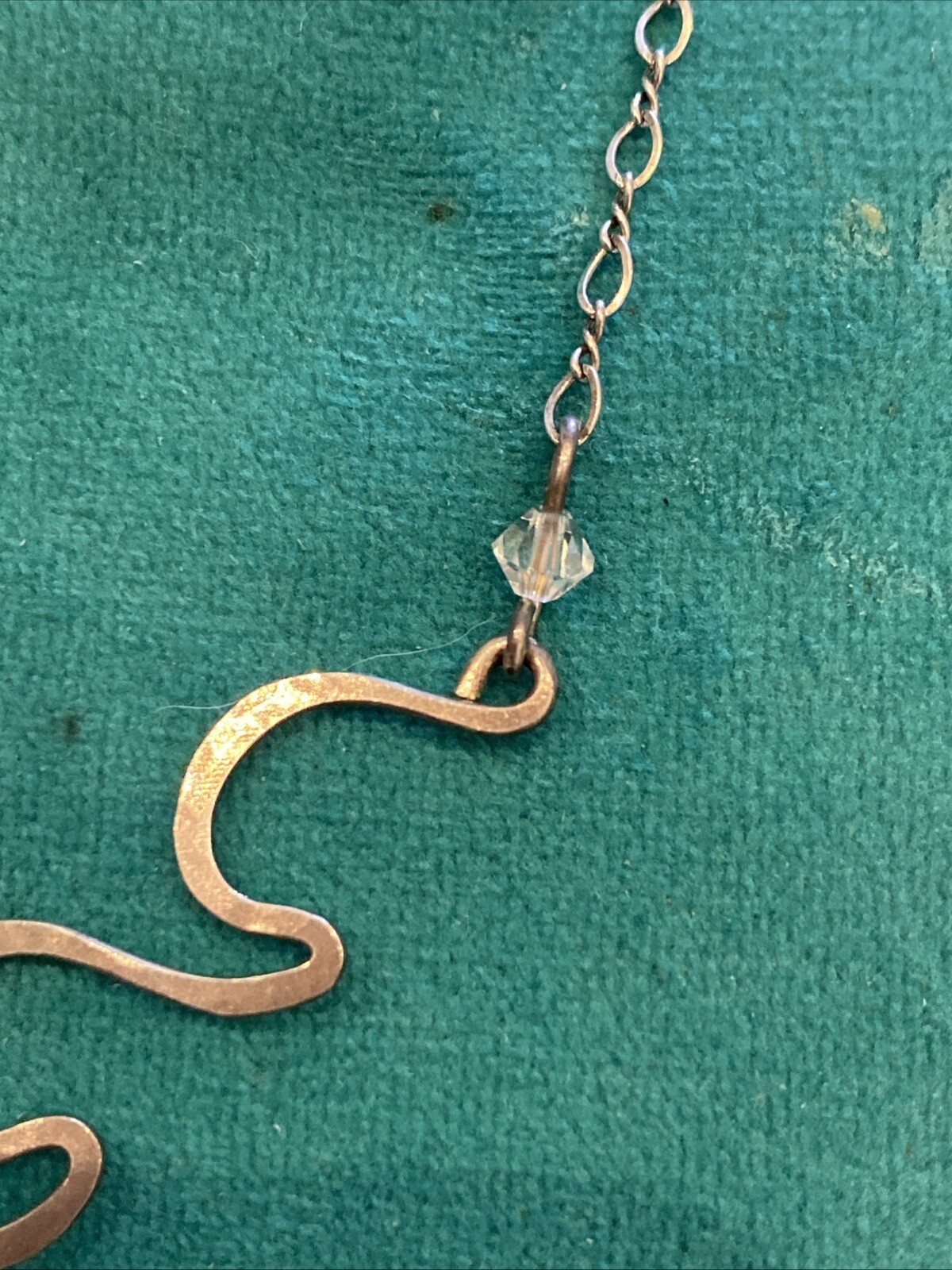 VTG Sterling Silver .925 Signed N/A Aurora Borealis Swirl Necklace 18”
