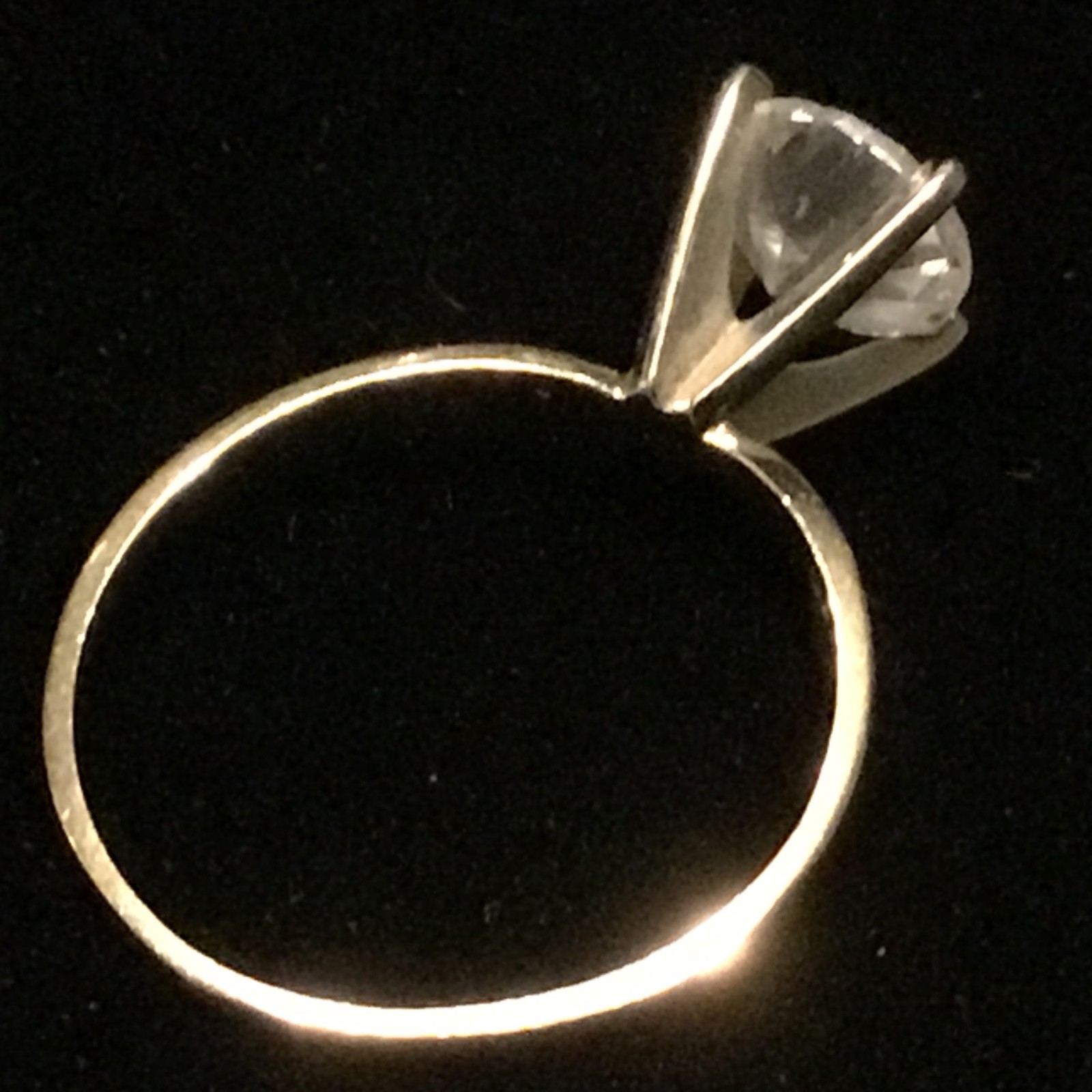 14K Gold Round Cut Solitaire CZ Dainty yet impressive Engagement/ Promise Ring