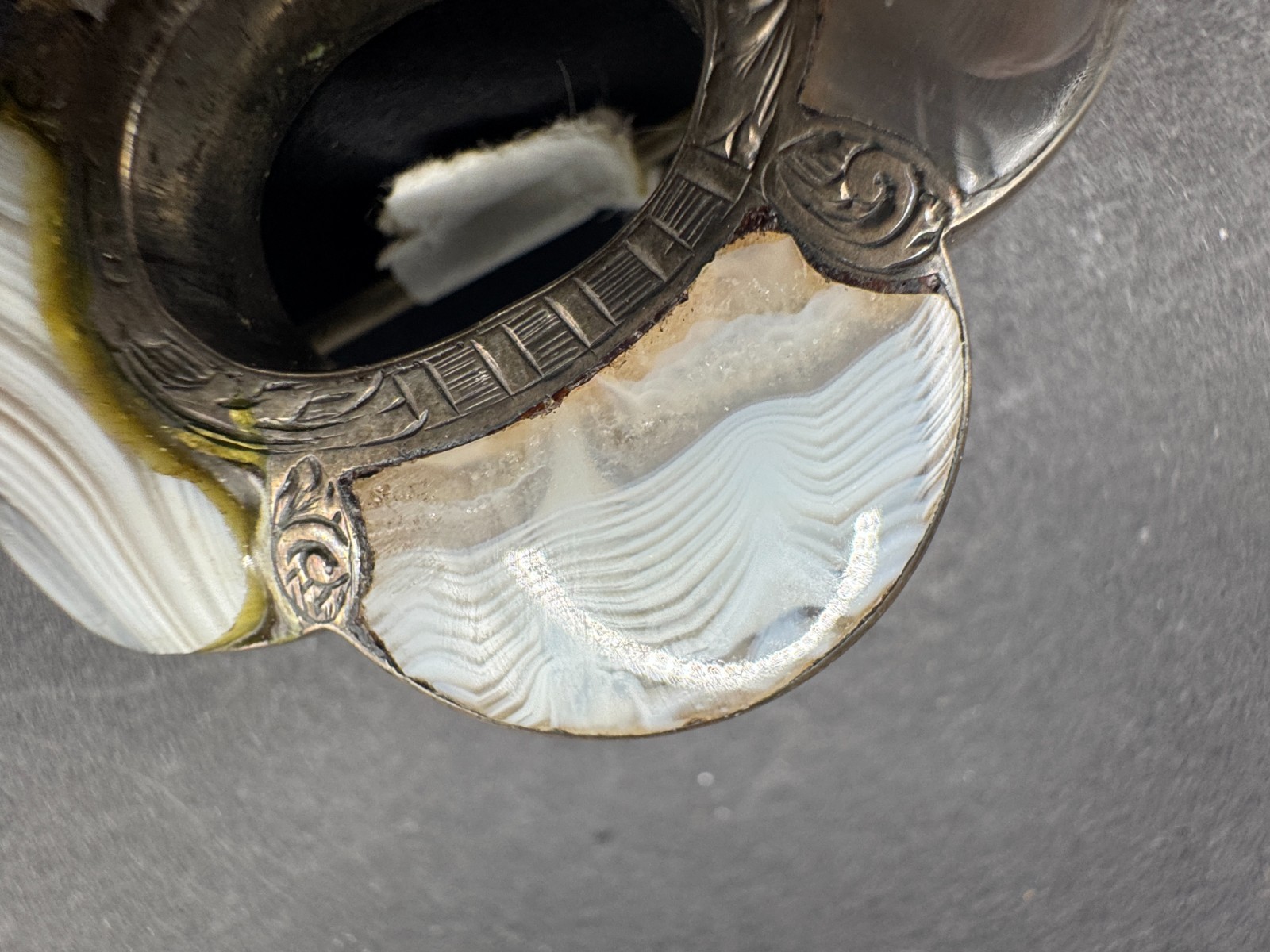 Victorian Scottish Agate Brooch Sterling Silver