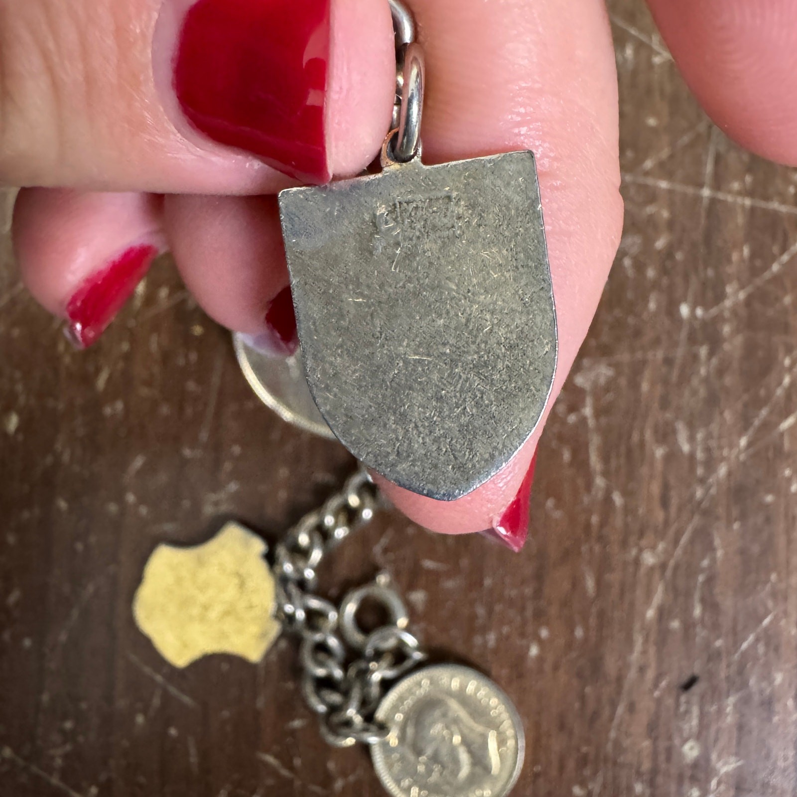 Coro Vintage 1920s 1940s Coin Bracelet Great Britain Canada Coat of Arms Pendant