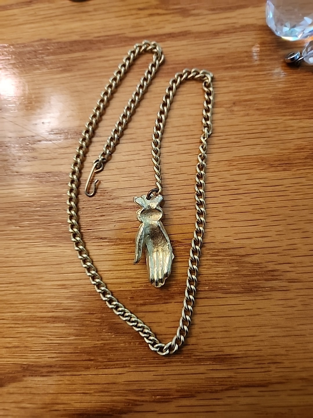 Vintage J Hook Goldtone hand Sikvertone Chain Necklace