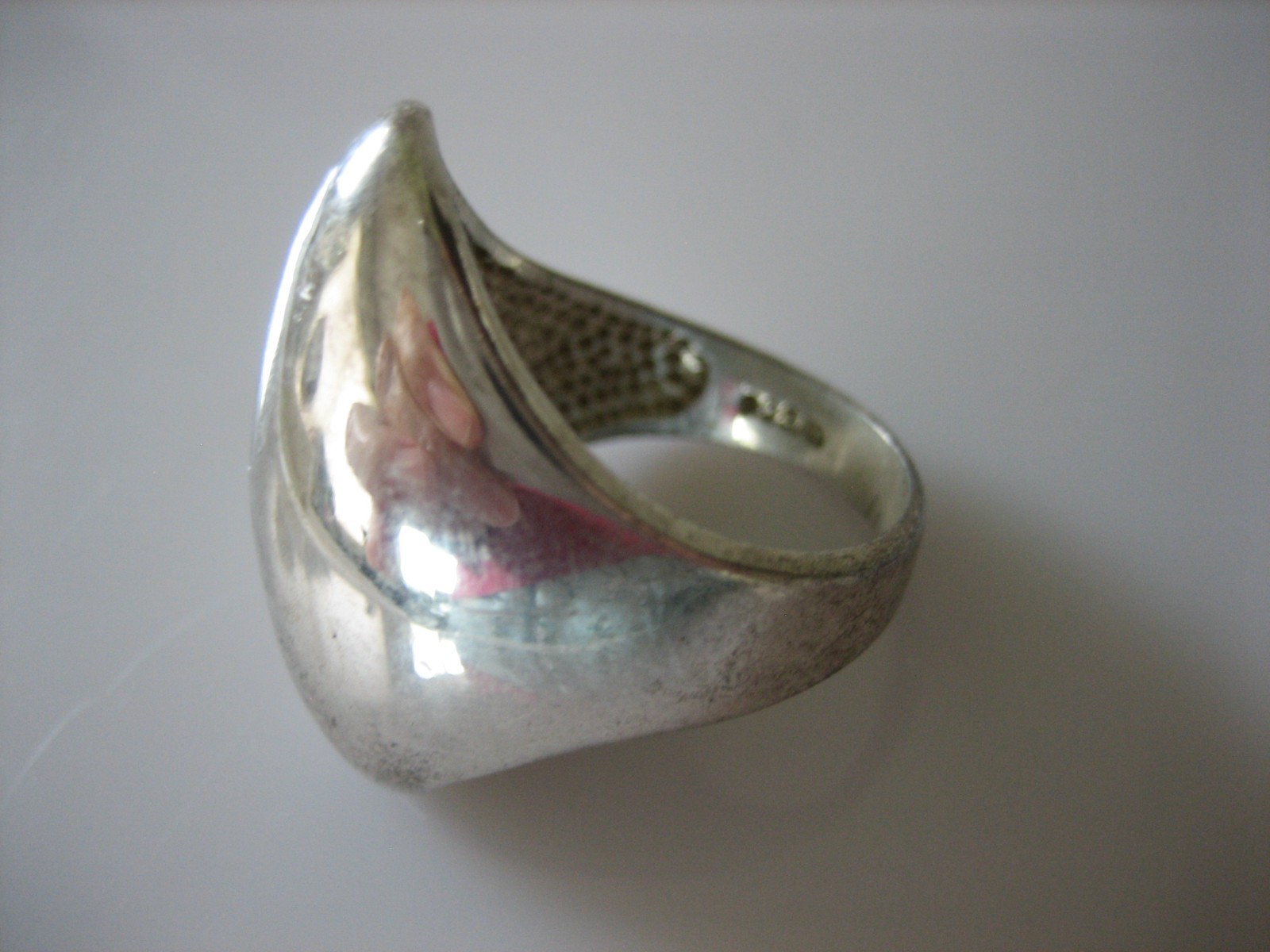 VINTAGE STERLING SILVER 925 MARKED MC MODERNIST DOME RING SIZE 8.5