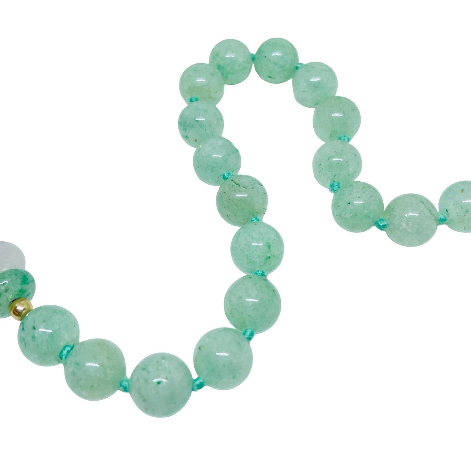 Vintage green jade pink quartz amethyst carved parrot bird beaded long necklace