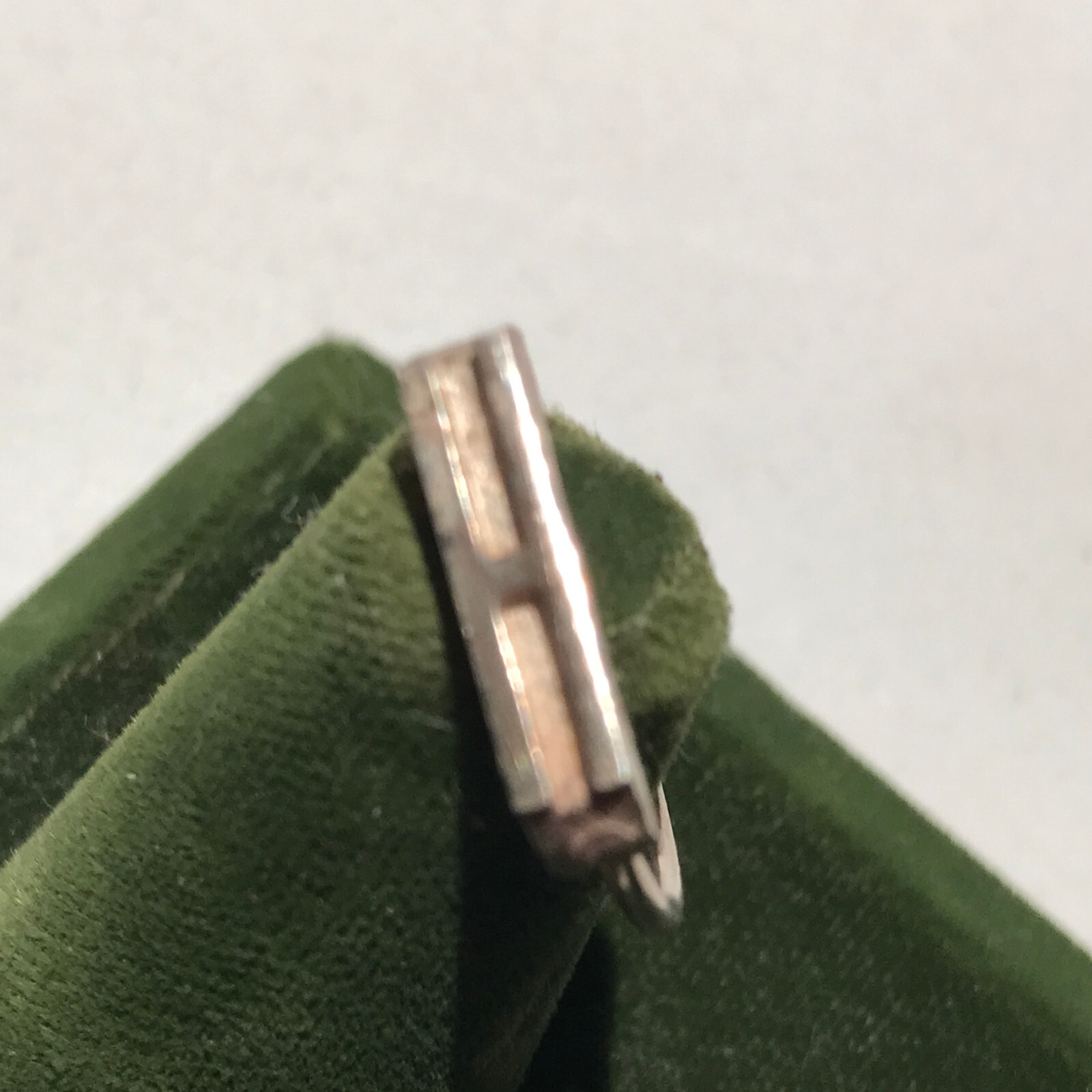Vintage Sterling Silver Stamped Typebar Monogram “H” Ring Size 6 ADJUSTABLE