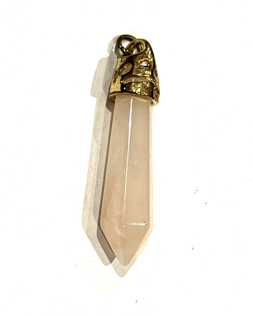 STERLING SILVER TIGER IRON DONUT ROSE QUARTZ PRISM JASPER CIRCLE PENDANT LOT 3