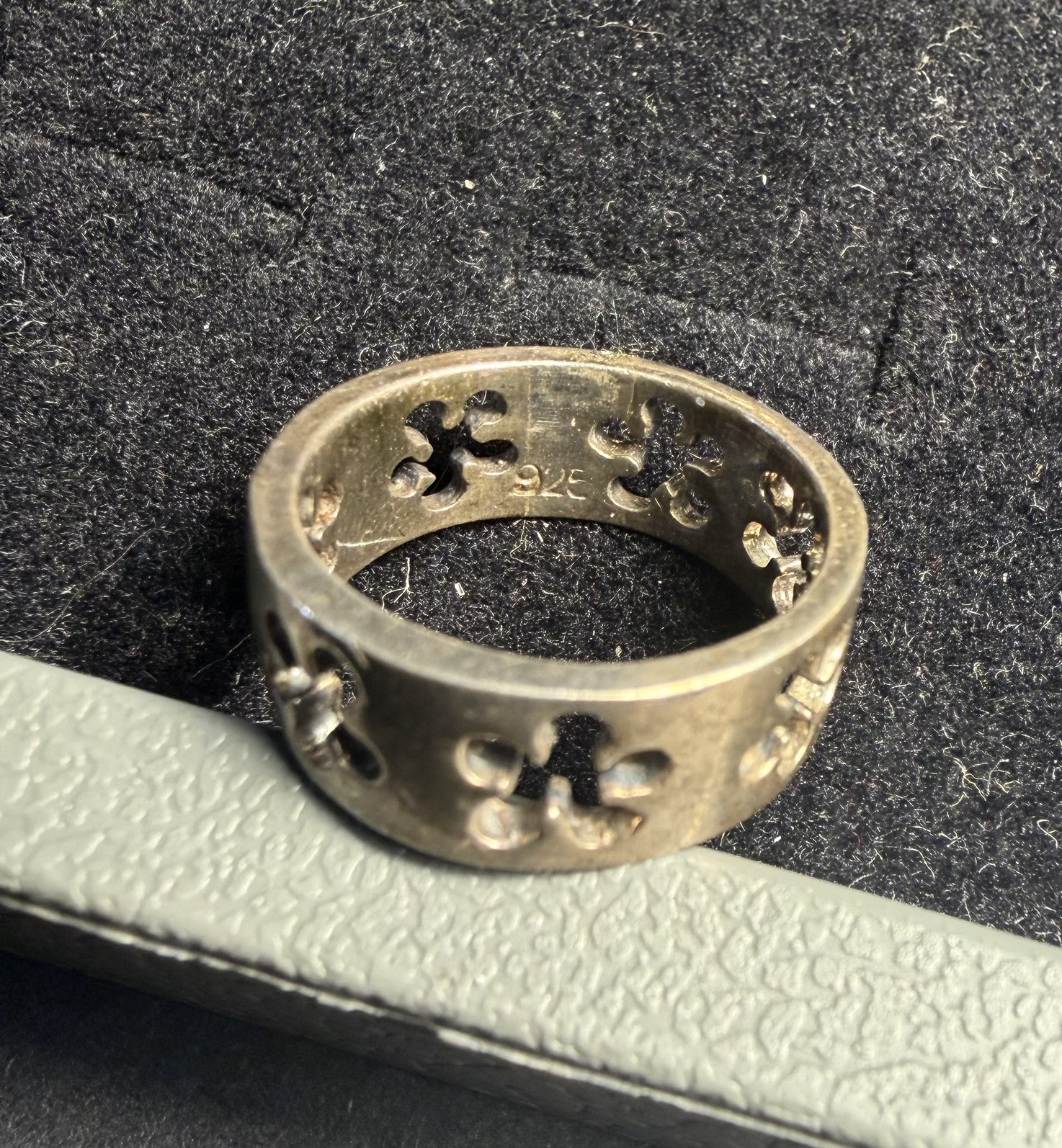 925 Sterling Silver Vintage flower Band Ring Size 6