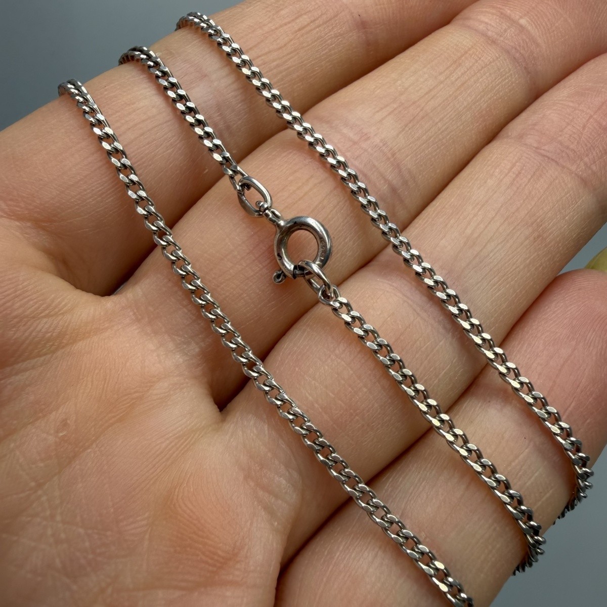 Vintage 925 Sterling Silver Necklace Unisex Jewelry Curb Chain 57 cm
