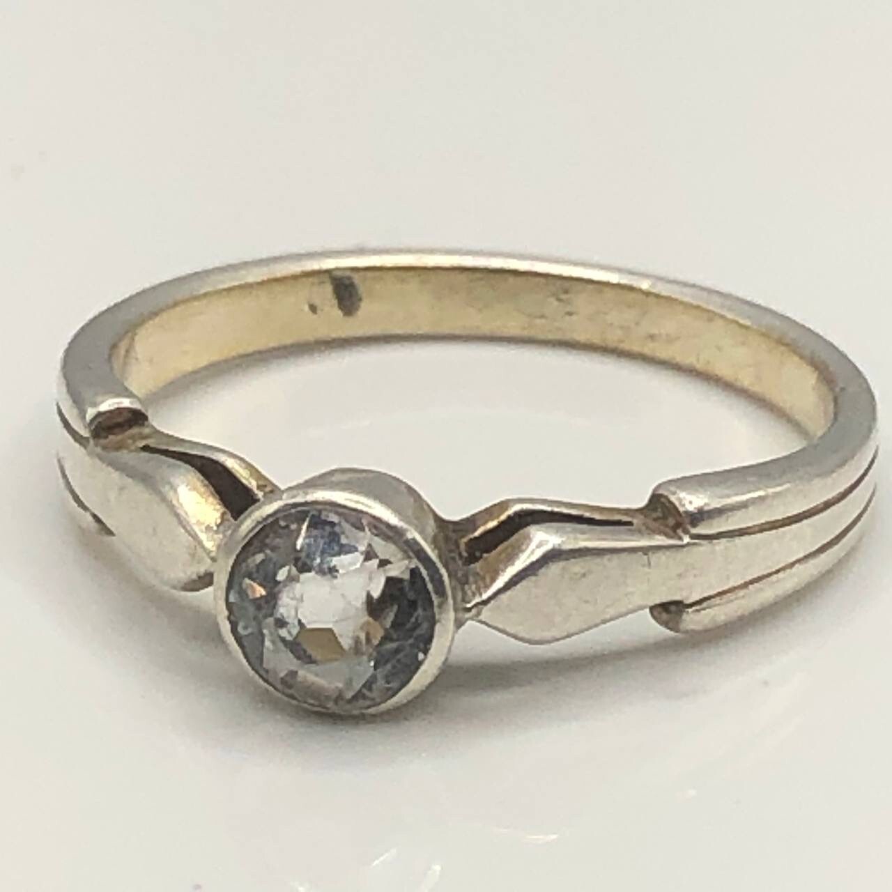 Vintage Soviet Rock Crystal Ring Silver 875 РС