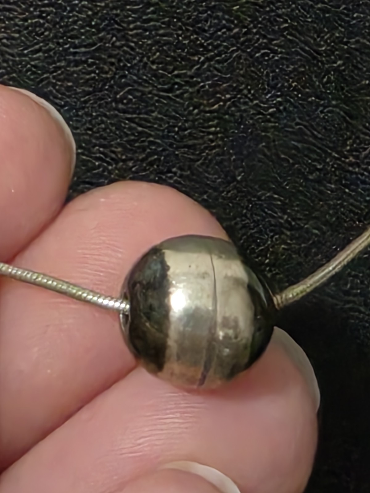 VINTAGE ESTATE STERLING SILVER 925 ITALY SLIDING BALL CHAIN NECKLACE 16”