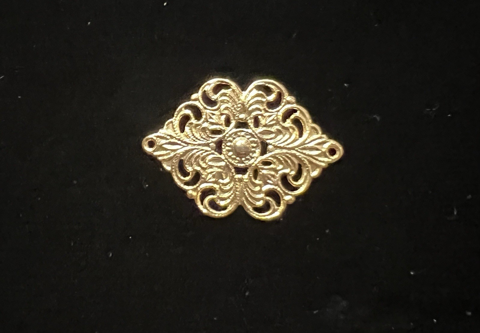 Vintage Filigree 22K Gold Plated Brass Stamping for Jewelry/Craft/Decoration NOS