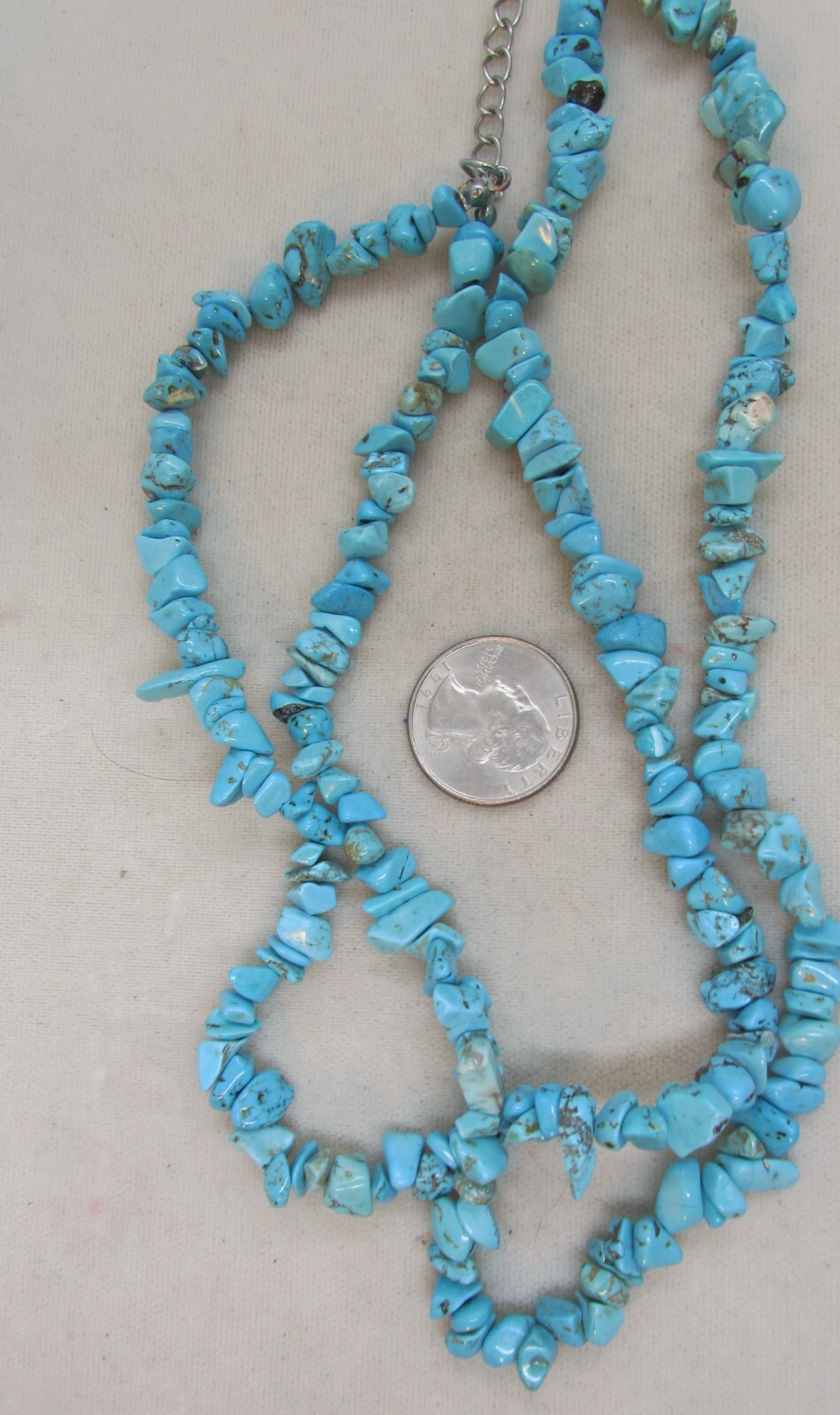 VINTAGE SOUTHWEST N A 2 STRAND TURQUOISE NUGGET NECKLACE–PRICE REDUCED—