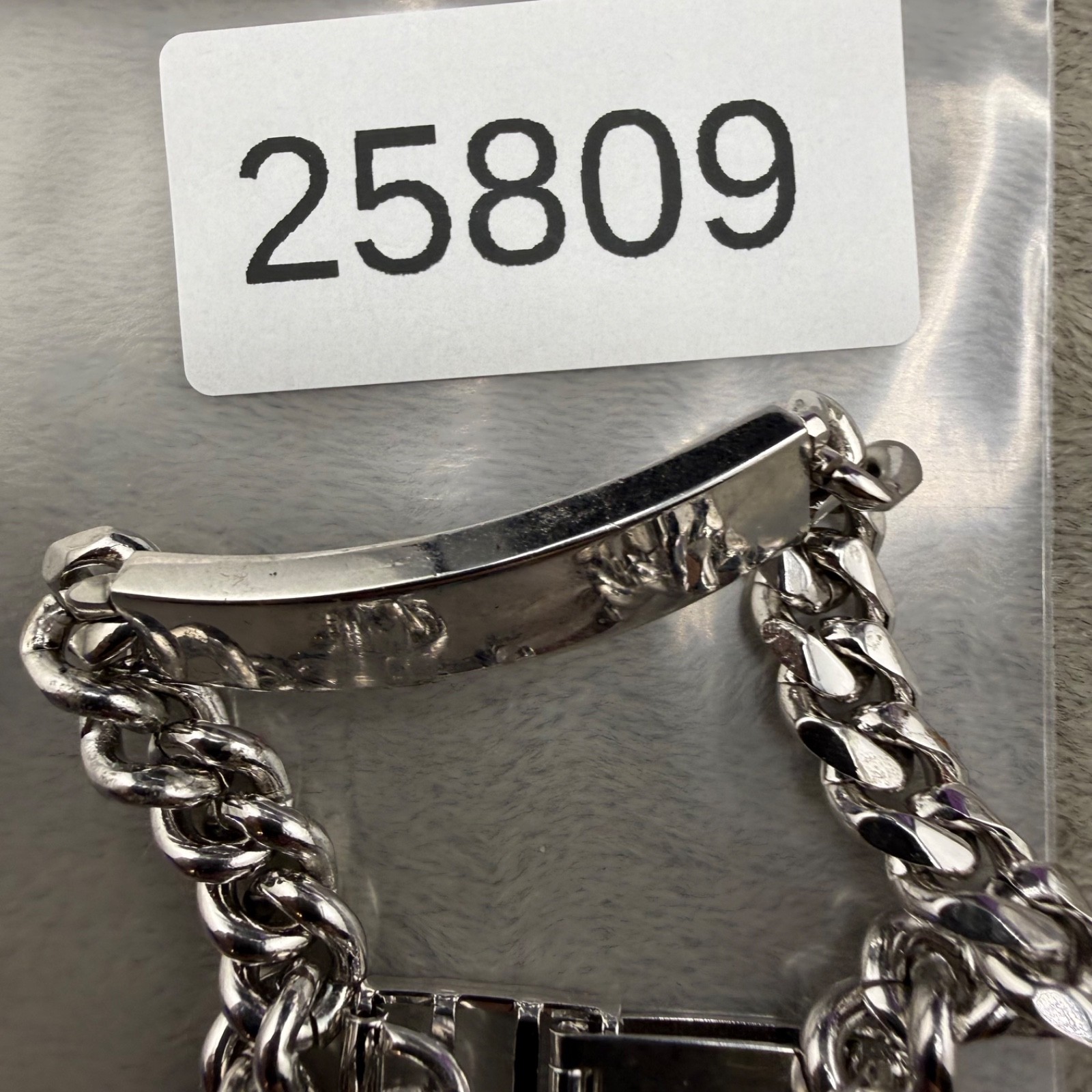 Vintage ID Bracelet Silver Tone NOT Engraved Adjustable 8.5”