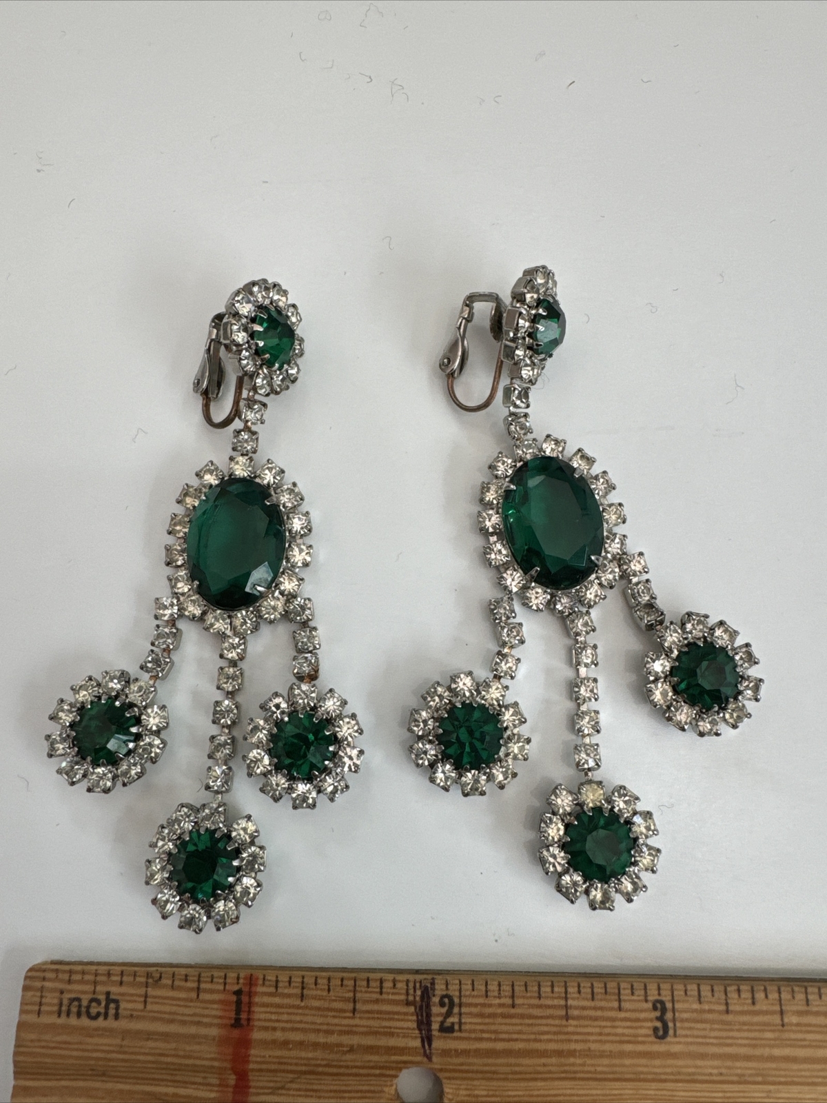 Beautiful Art Deco Rhinestone Emerald Drop Earrings For Any Occasion