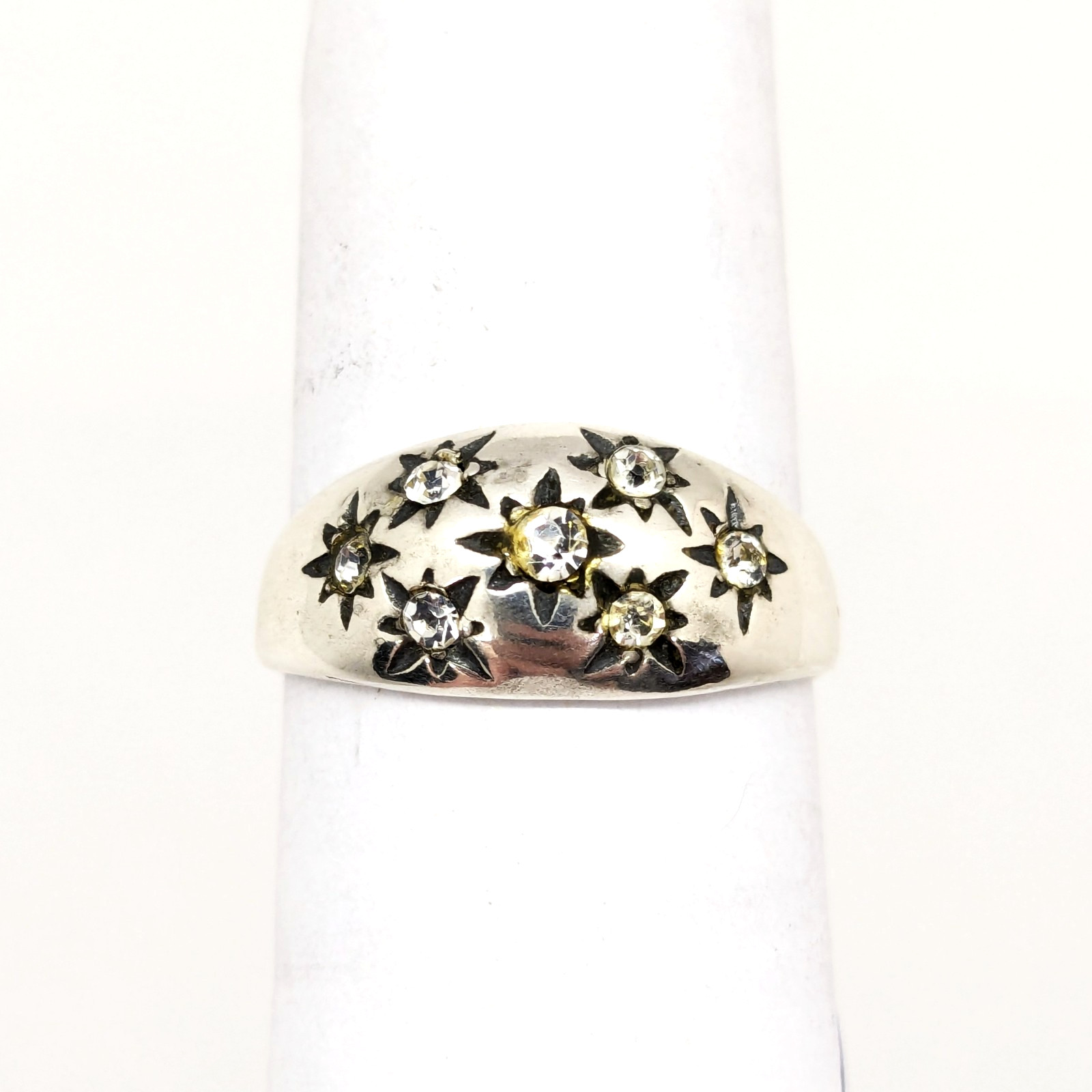Vintage Elegant RING Silver 925 with Chic Bright Inserts -size: 9US (19mm) | #28