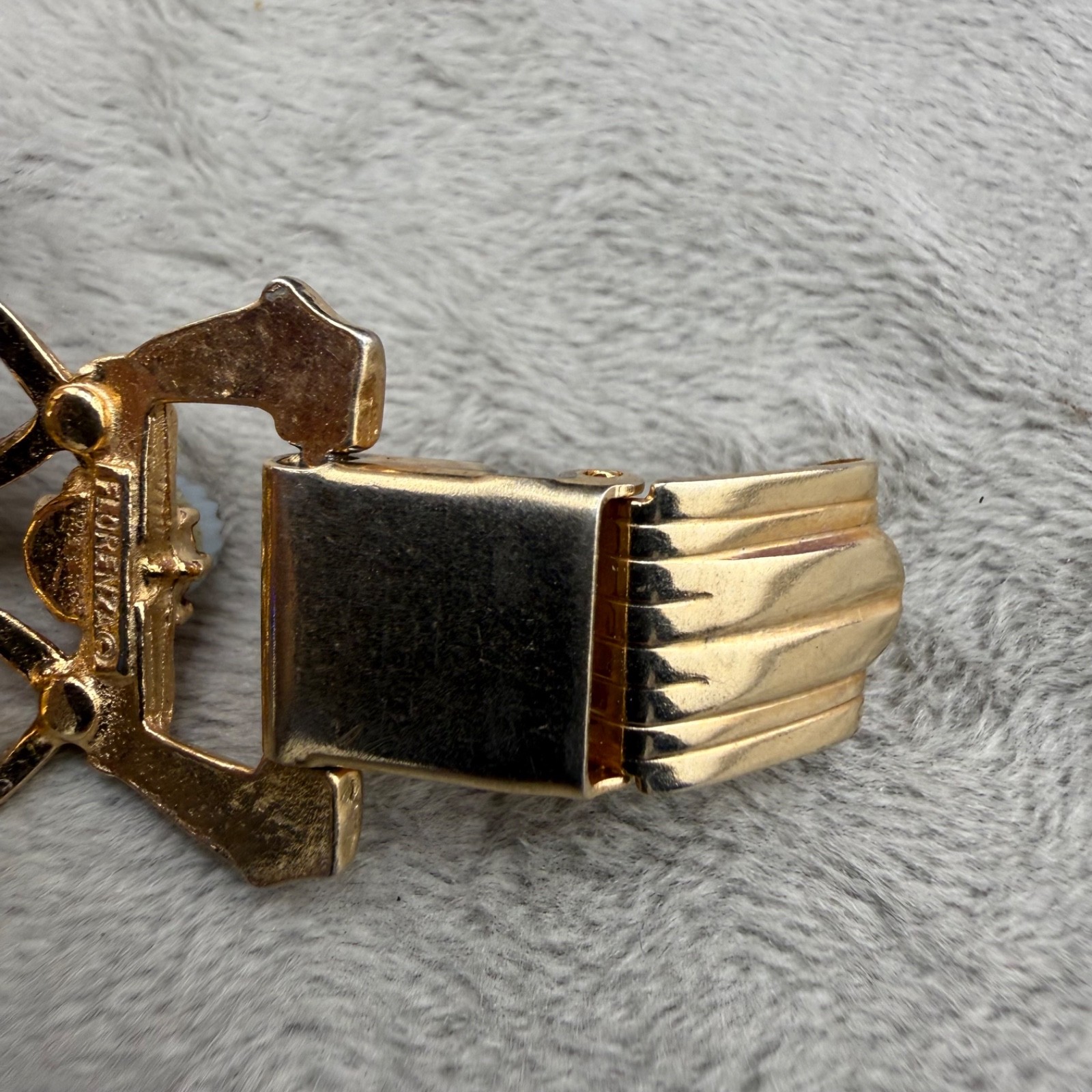 Vintage Florenza Bracelet Gold Tone Signed 7”