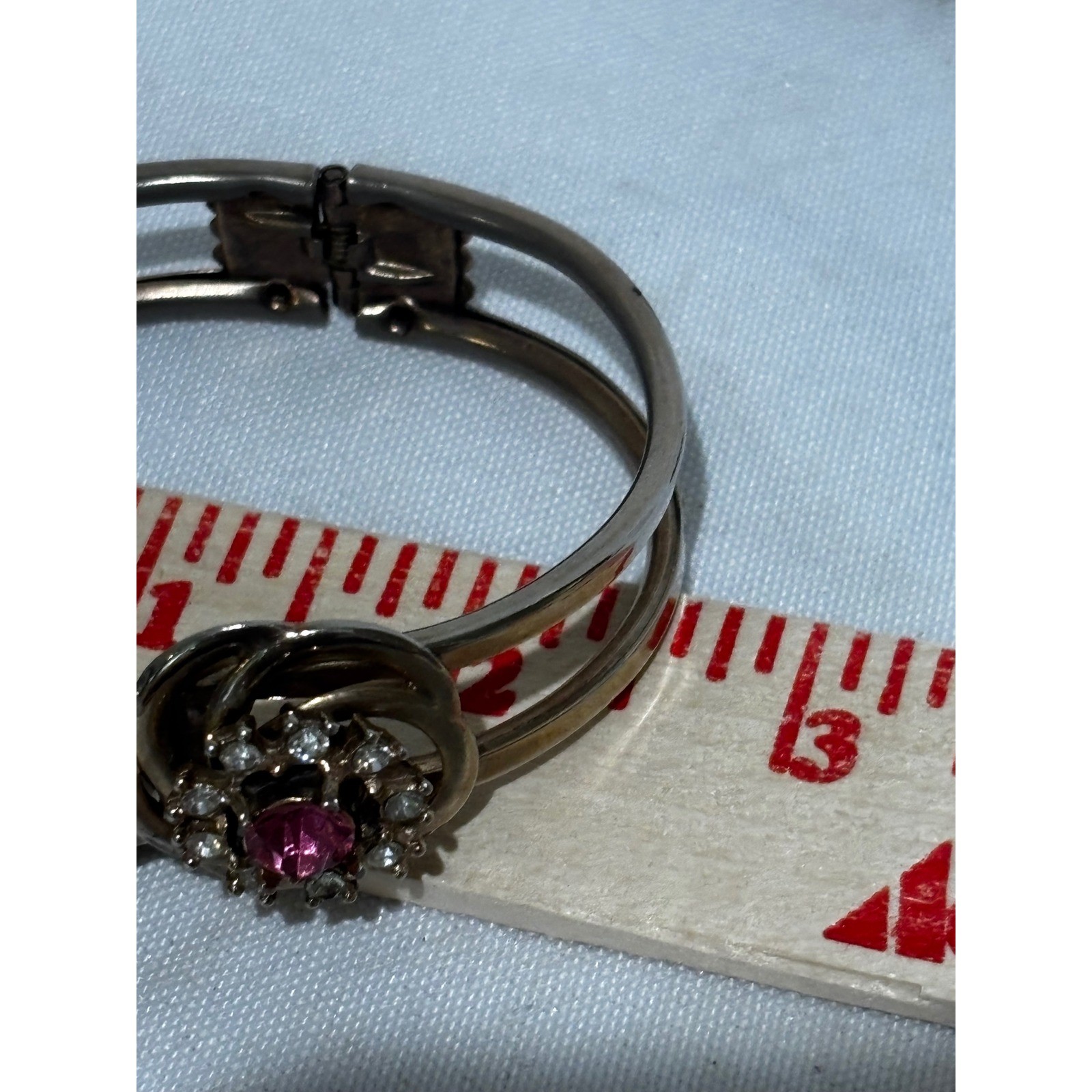 Vintage Gold Pink Rhinestone Jewelry Set Necklace Brooch Bracelet Earring Luxury