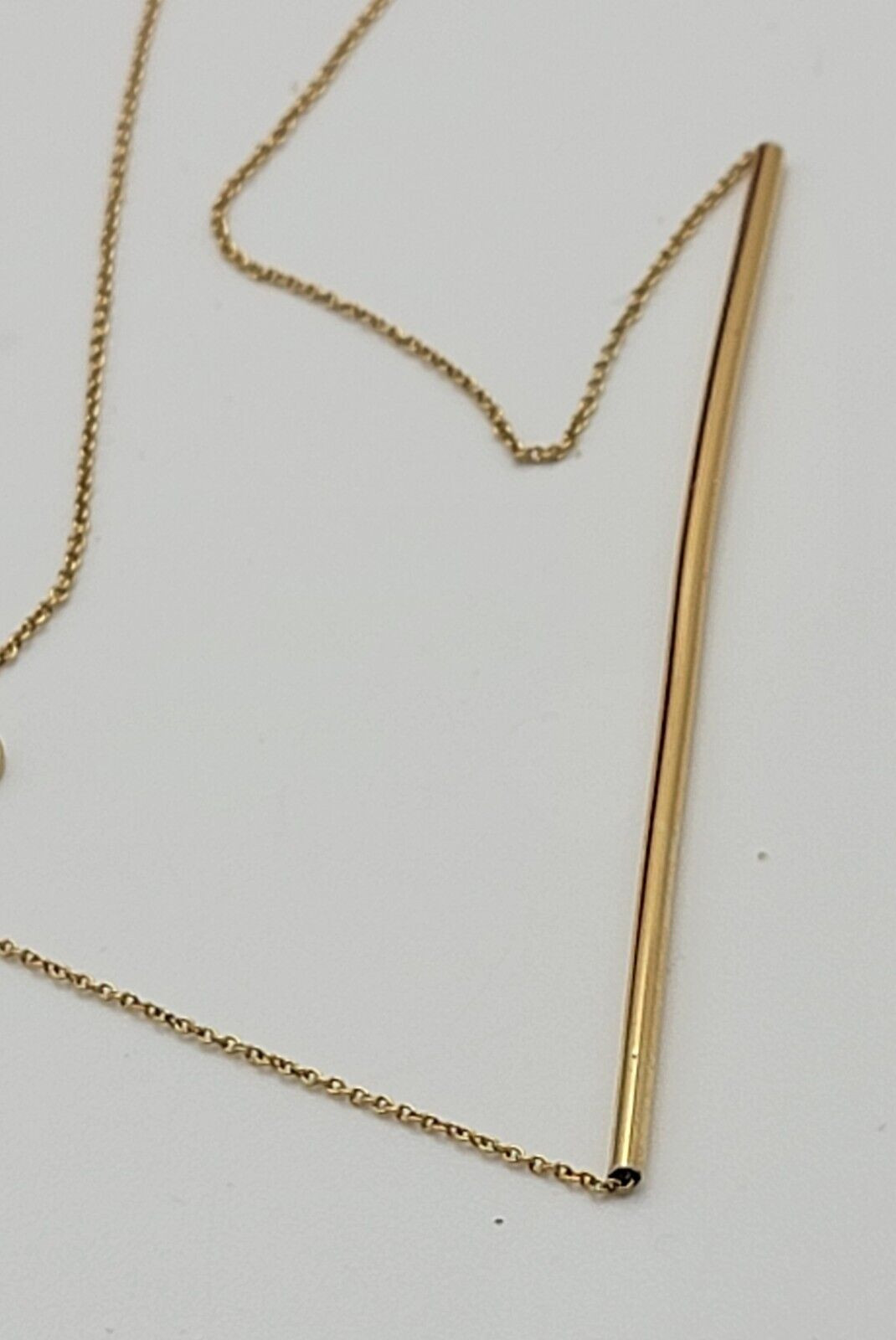 GORJANA Gold Tone Bar Necklace 25 In Spring Ring Clasp Minimalist