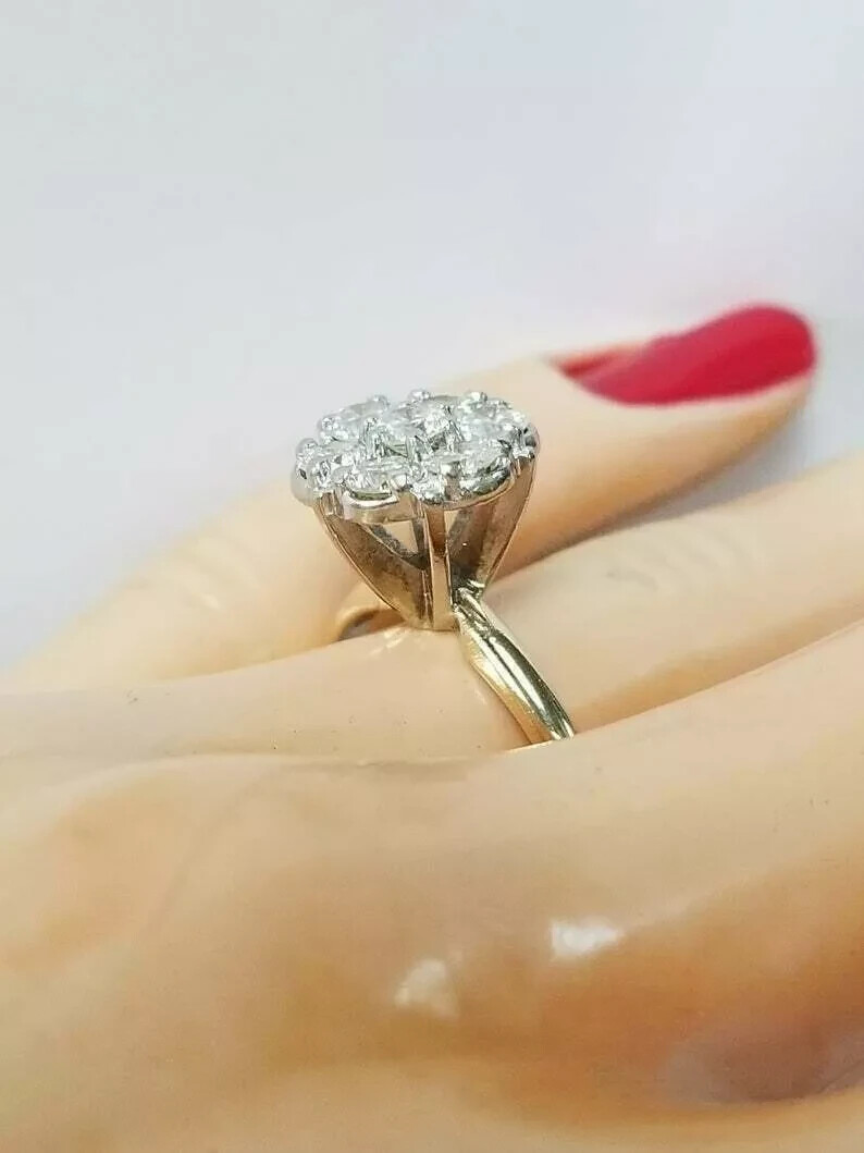Vintage Art Deco Style 3.25Ct Round Lab Created Diamond 14K Yellow Gold FN Ring