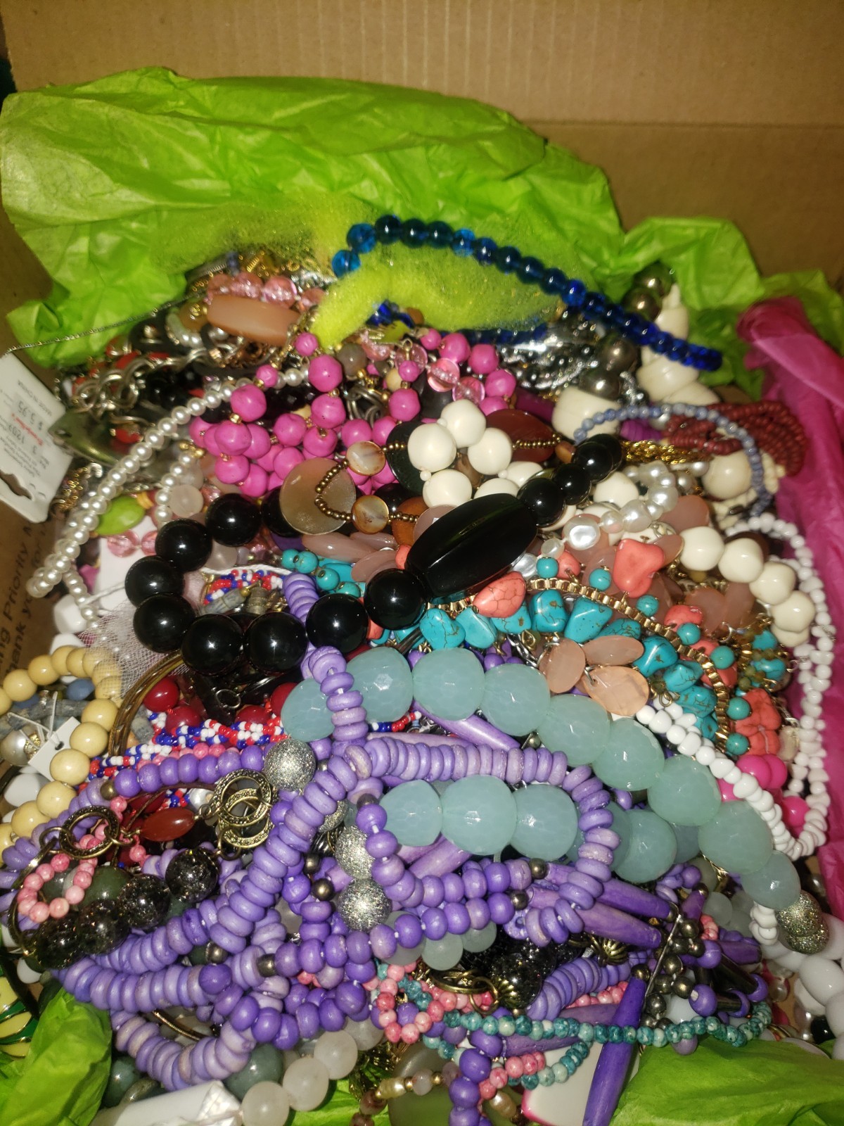 Large box of pretty costume jewelry. Vintage through today designs. GREAT DEAL!