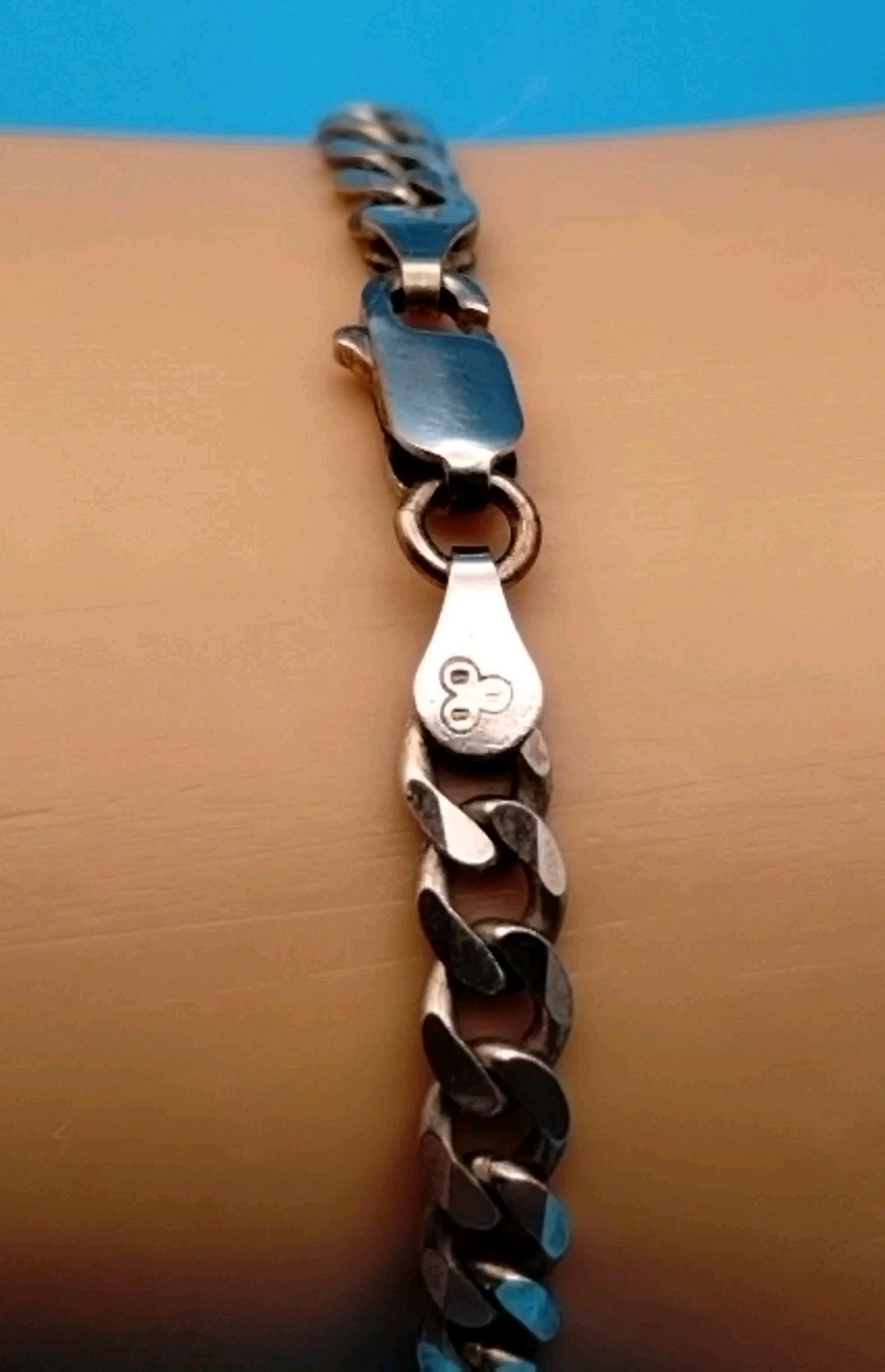 Sterling Silver 4mm 925 Cuban Chain 7.25 inch Bracelet 6.4g