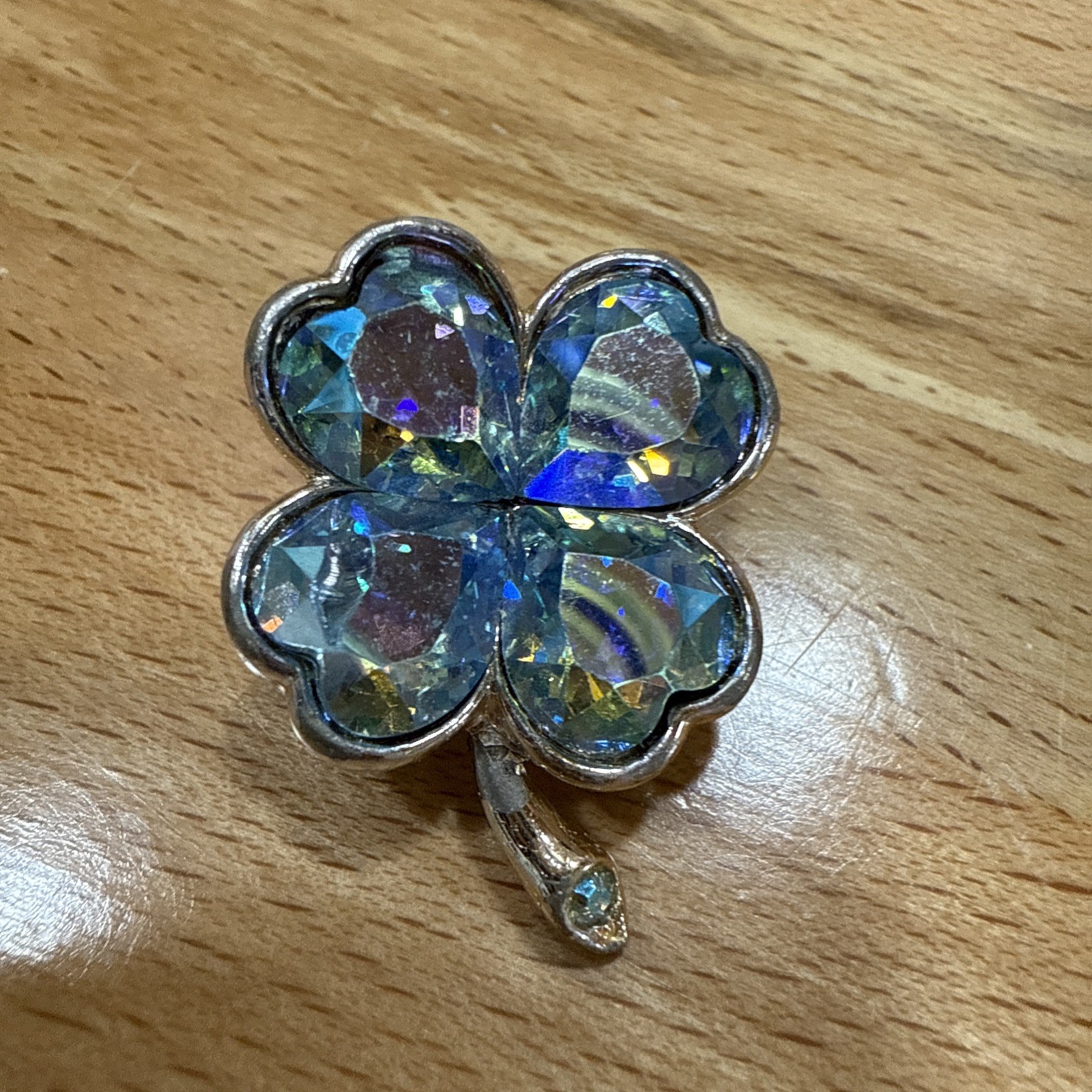 Estate Vintage Signed WEISS Clear Rhinestone Floral Brooch USA Seller