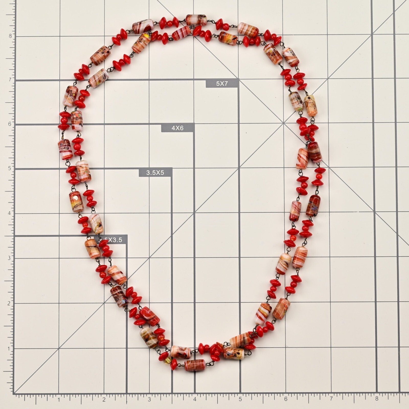 Vintage Original Italian Venetian Silver Murano Art Glass Beaded Estate Necklace