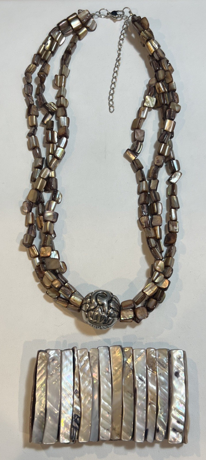 Beautiful Vintage Abalone Necklace & Bracelet Set
