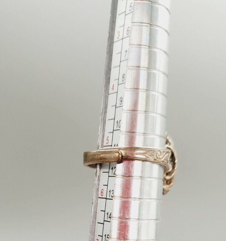 vintage Agate adjustable Silver tone ring size 5.5