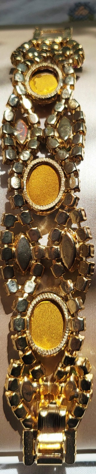 Vintage Multicolor Rhinestone Bracelet and Earrings Set