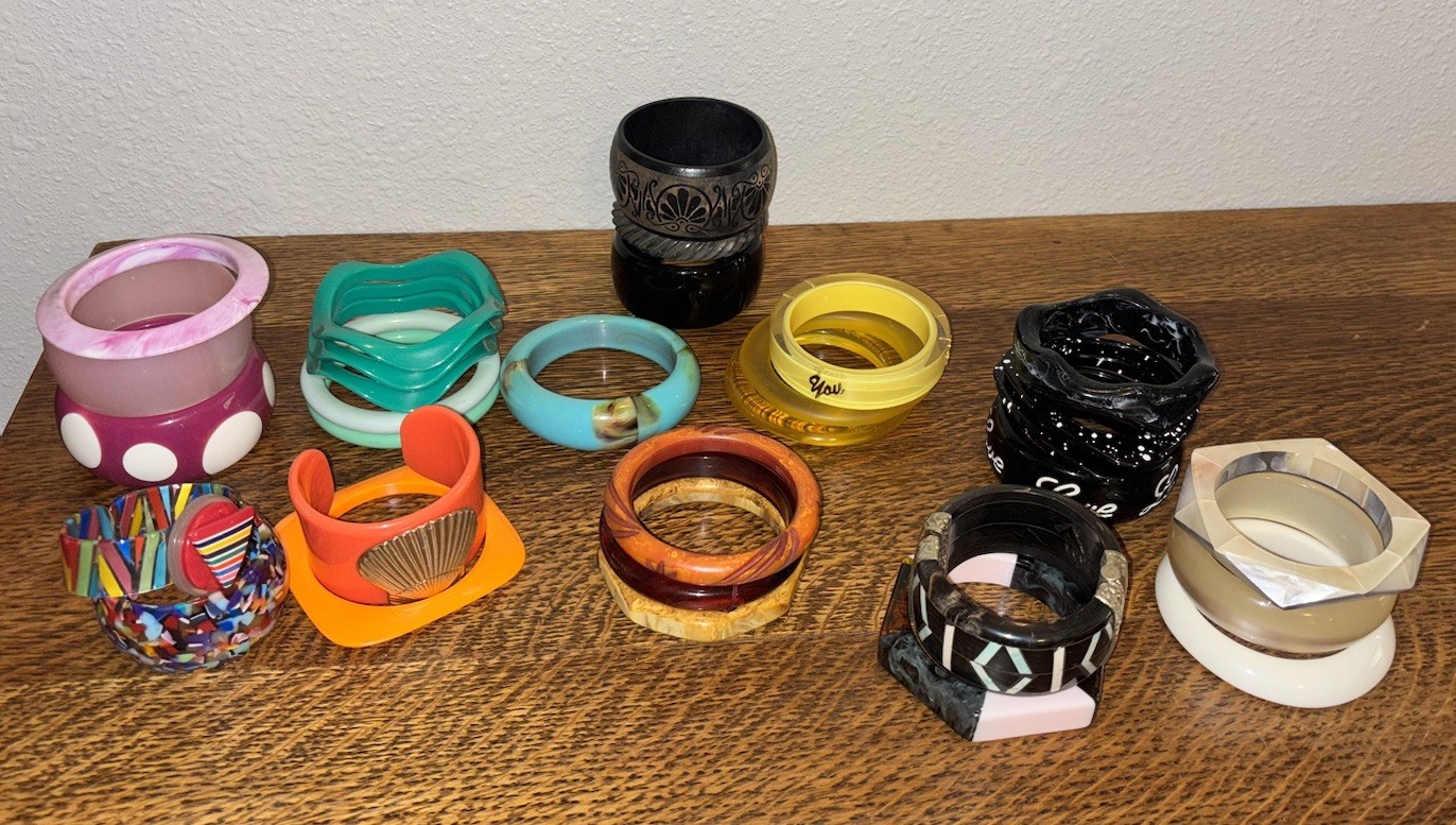 Bangle Bracelet Bundle – Plastic, Resin, Wood Mixed Lot of 31