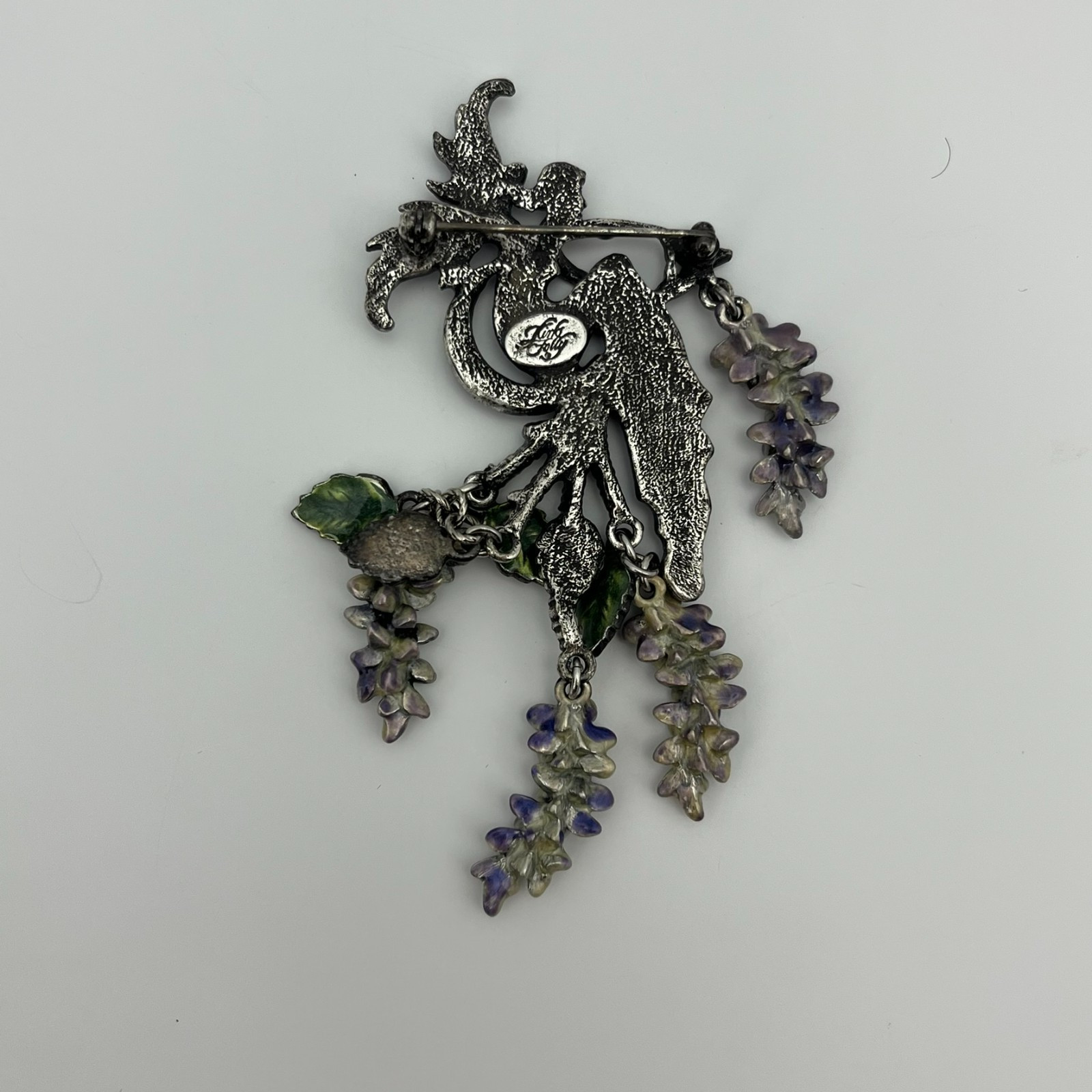 Kirks Folly Enchanted Fairy Moon Brooch Wisteria Flowers