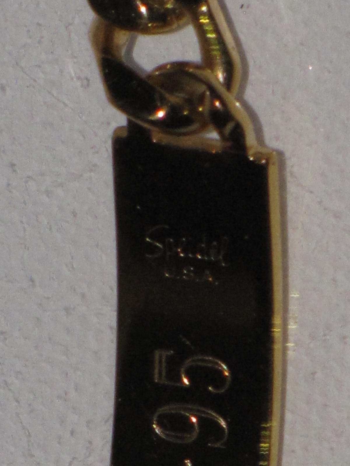 Vintage Speidel USA Personalized ID Bracelet Gold Tone Diamond Accent Mens