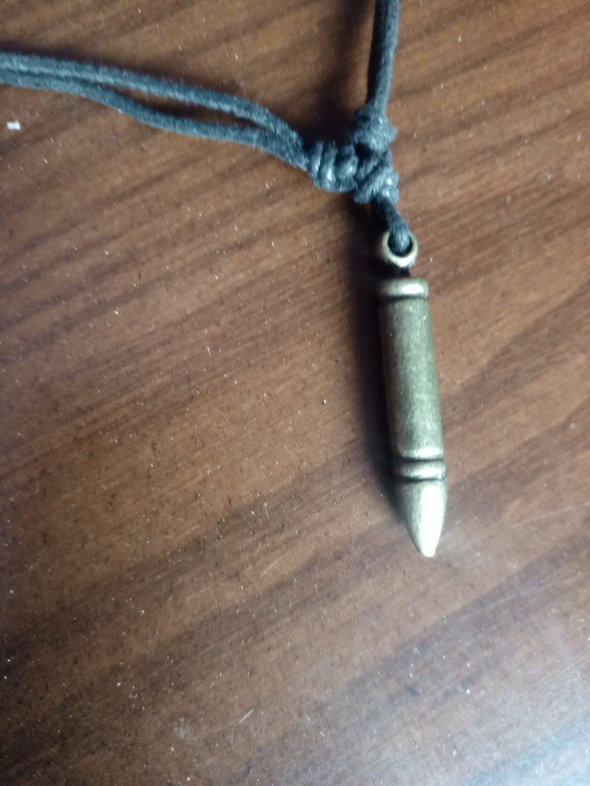 Vintage Bullet Necklace Brass Ammo Pendant Military Survivor Cord Chain