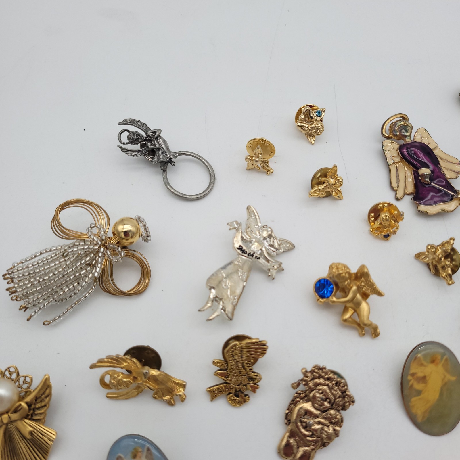 Religious Angels Cherubs Crosses Lot Vtg Lapel Pin Brooch Mix Fashion Jewelry