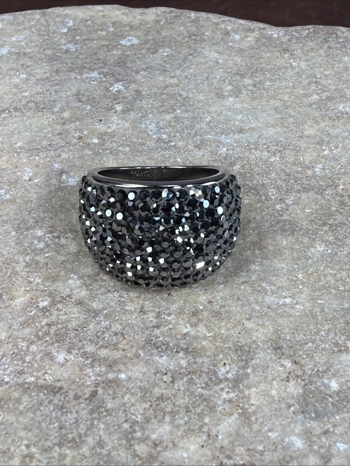Stainless Steel – JCM JACMEL MAURITIUS gray Crystal Pave Cocktail Ring Size 6
