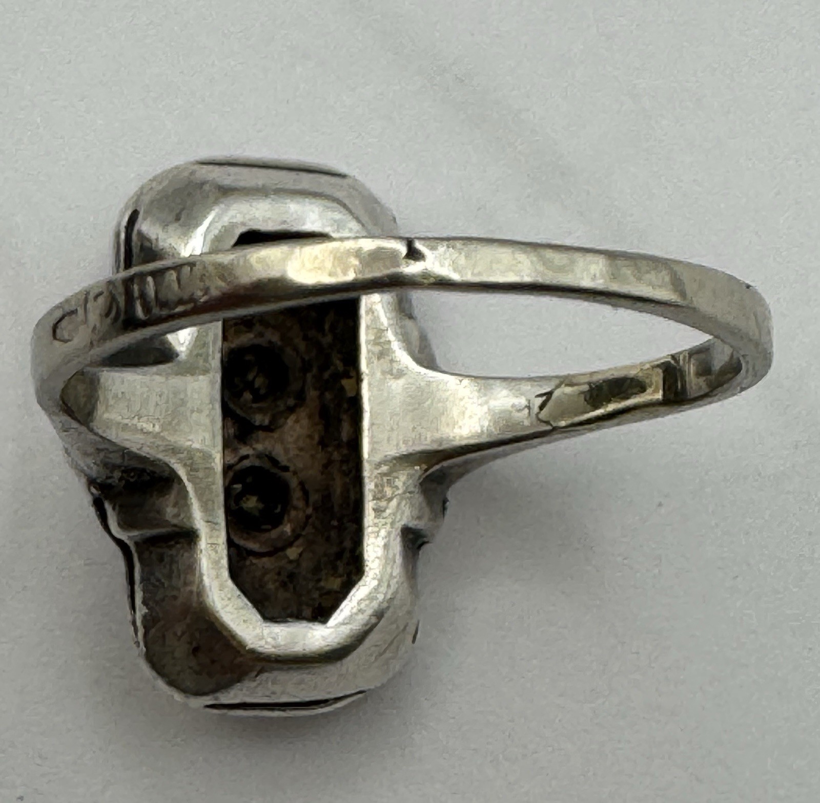 Antique 14k Gold & Sterling Silver Rose Cut Diamond Ring, Size 6