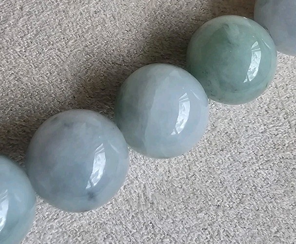 Certified Burma Grade A Jadeite Green Float Flowers Bead Necklace 10mm