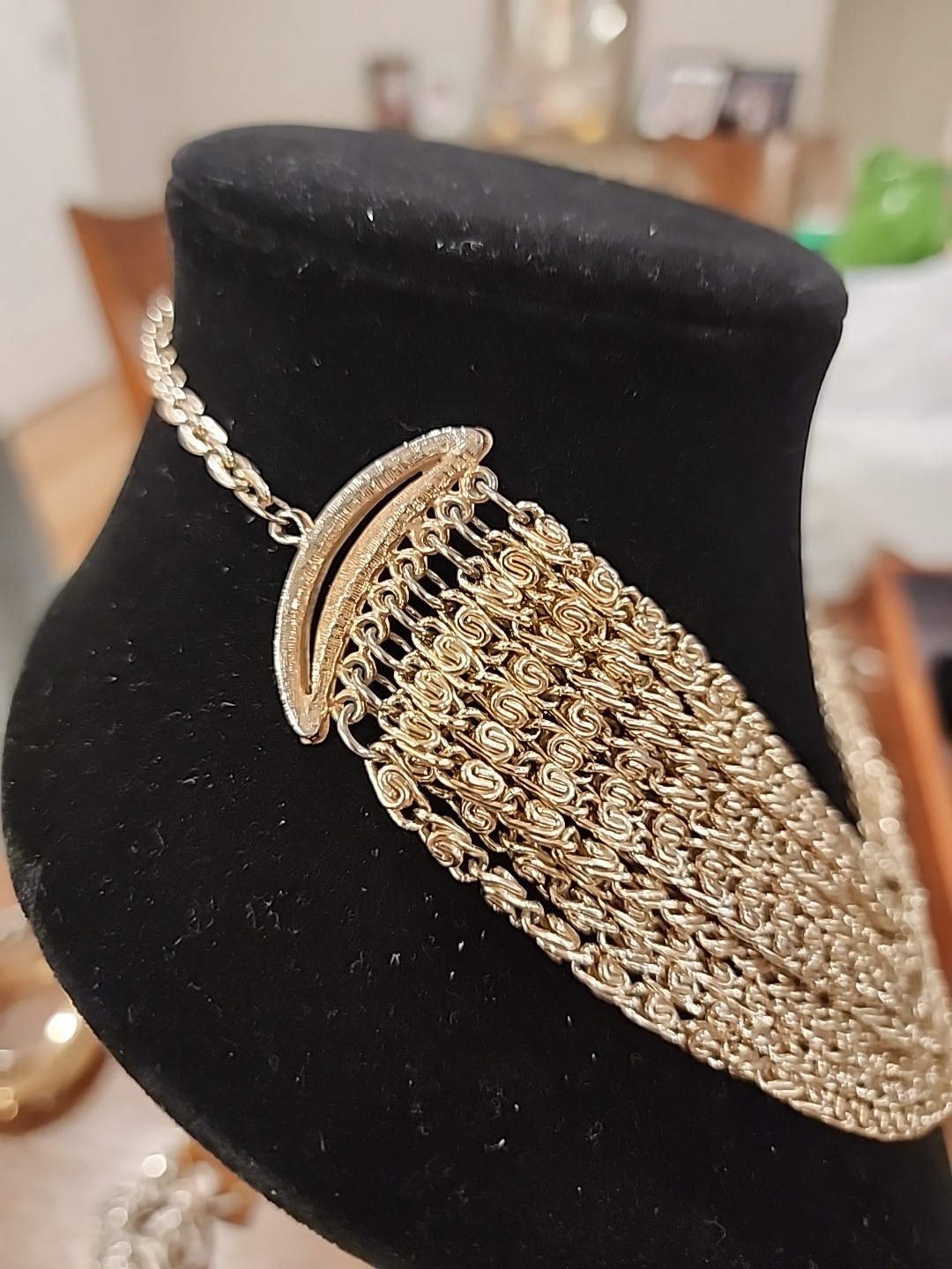 Gold-tone Multi Strand Chain Necklace. 12 Inches In Length With 4 Inch Extender