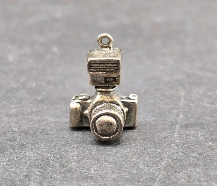 Vintage Sterling Silver 925 SLR Camera Traditional Charm 3D – Fast Shipping!