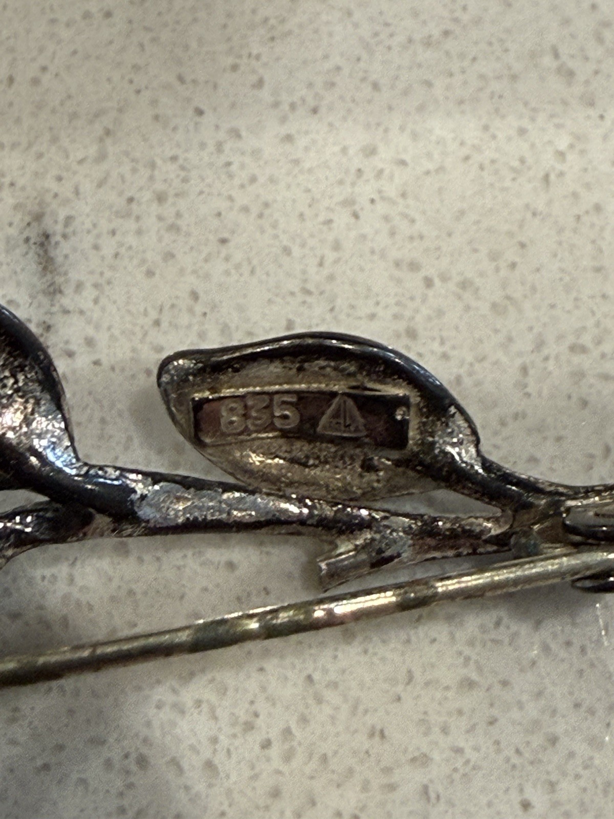 Vintage Teka 835 Silver Rose Brooch
