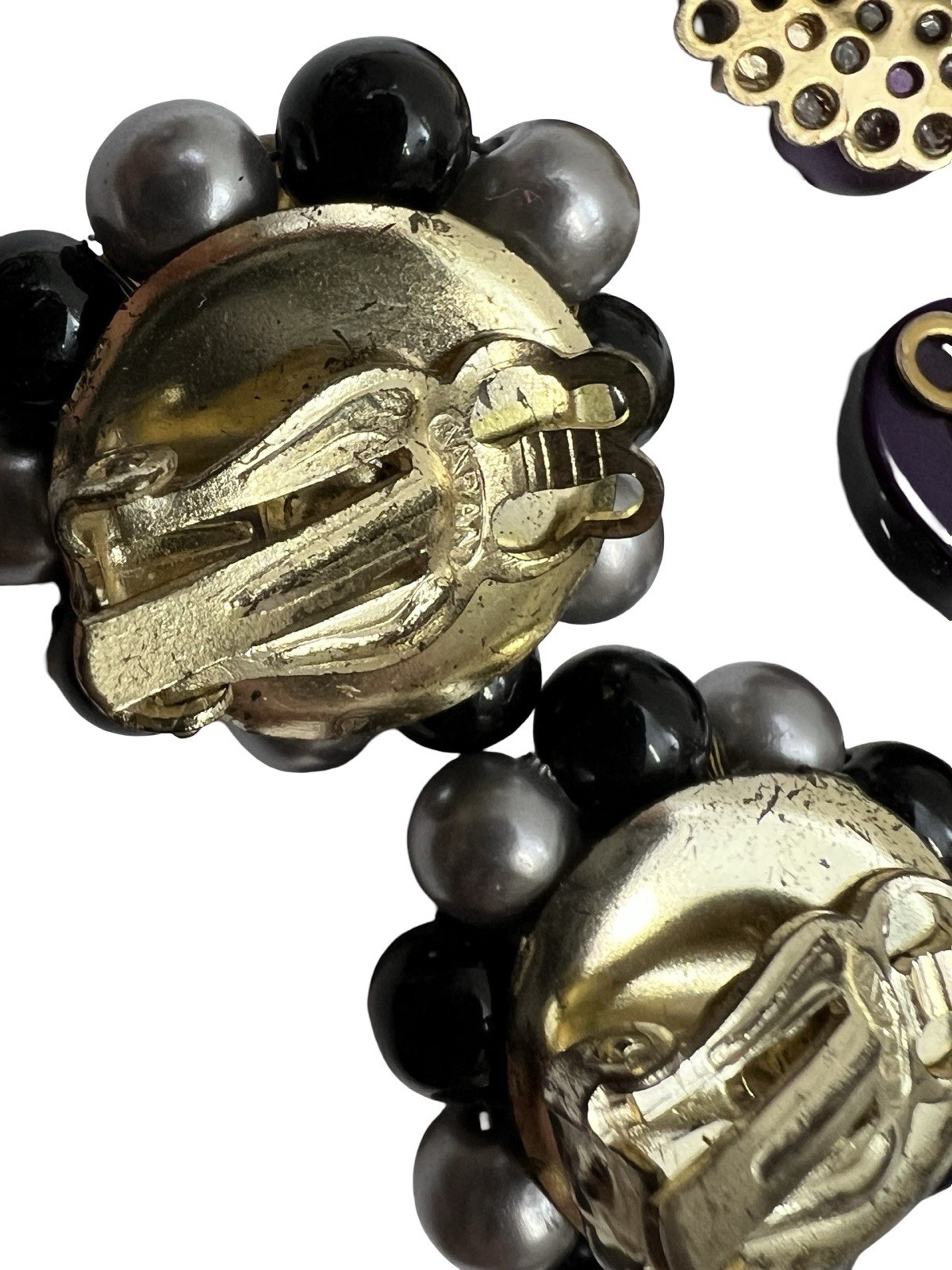 Vintage Costume Jewelry Clip On Earrings Trifari Japan Hong Kong Lot of 14