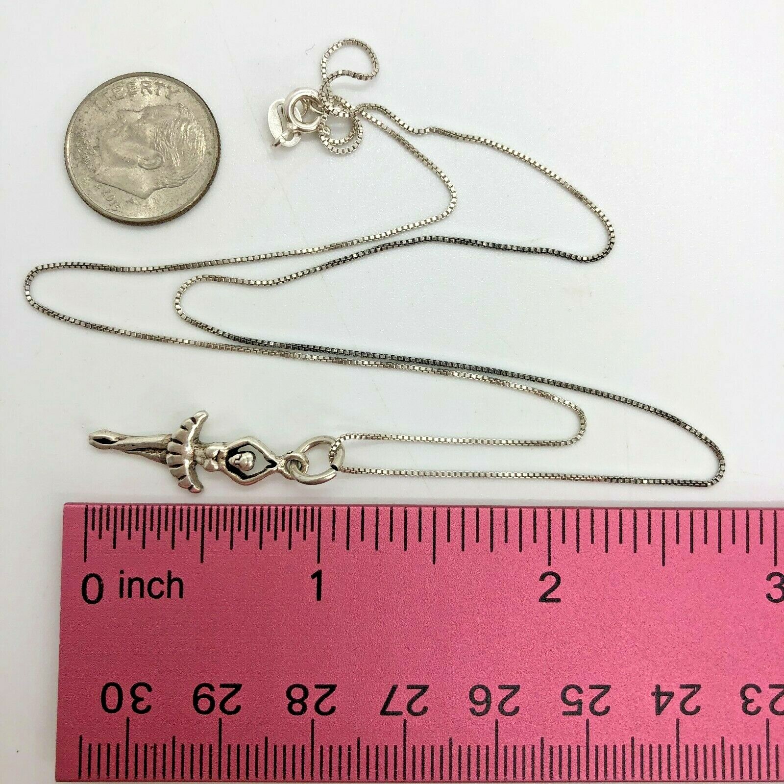 AGI Vintage Sterling Silver Ballerina Dancer Necklace 18″