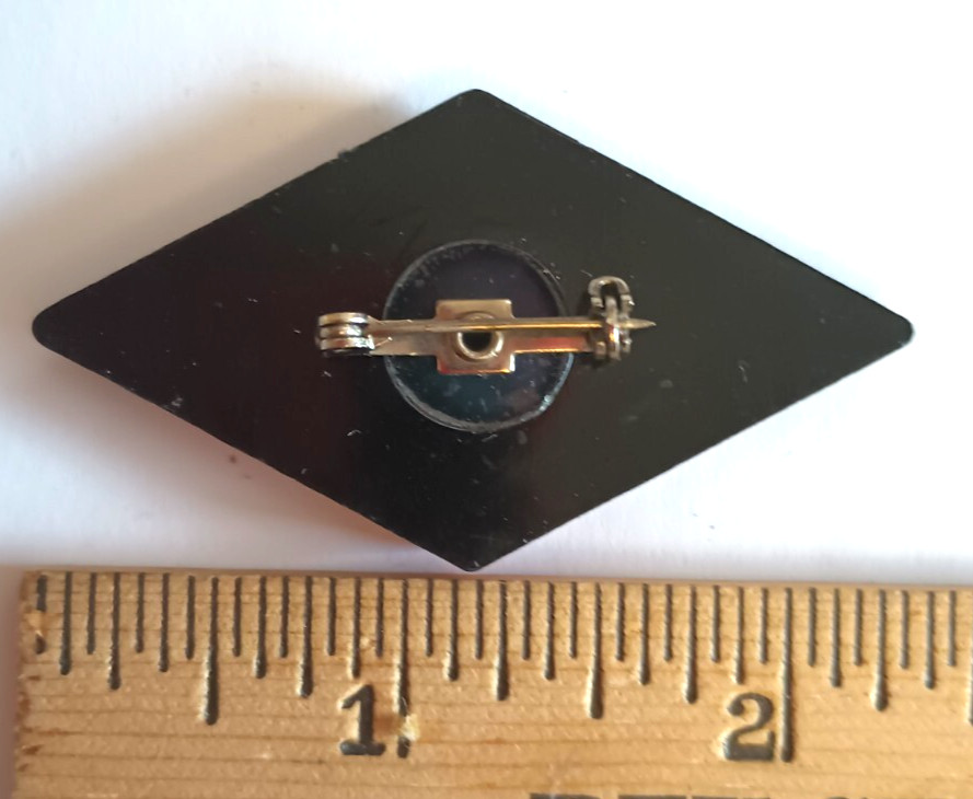 Post Modern Memphis Style Black & Red Acrylic Lucite Geometric Pin Brooch