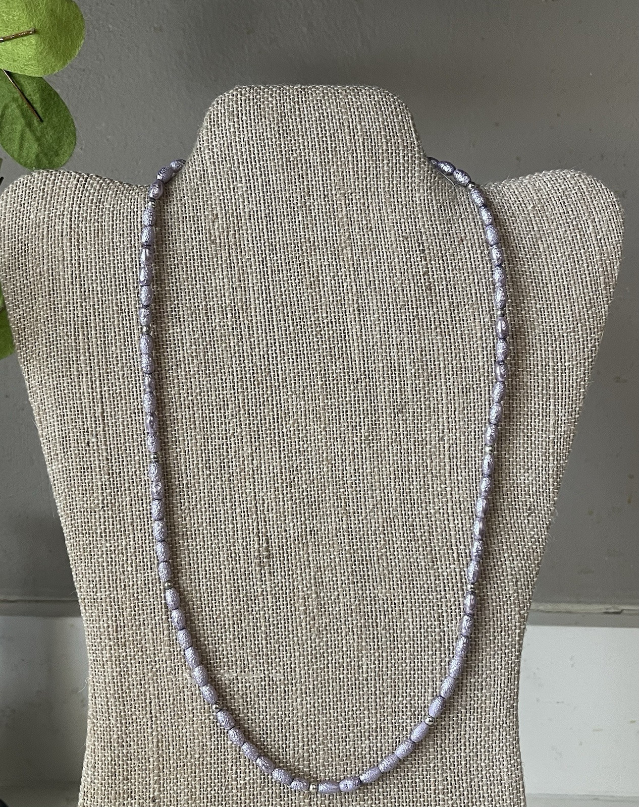 Fab 1950s Lavender Freshwater Pearls Necklace Orate Magnetic Clasp Japan VTG